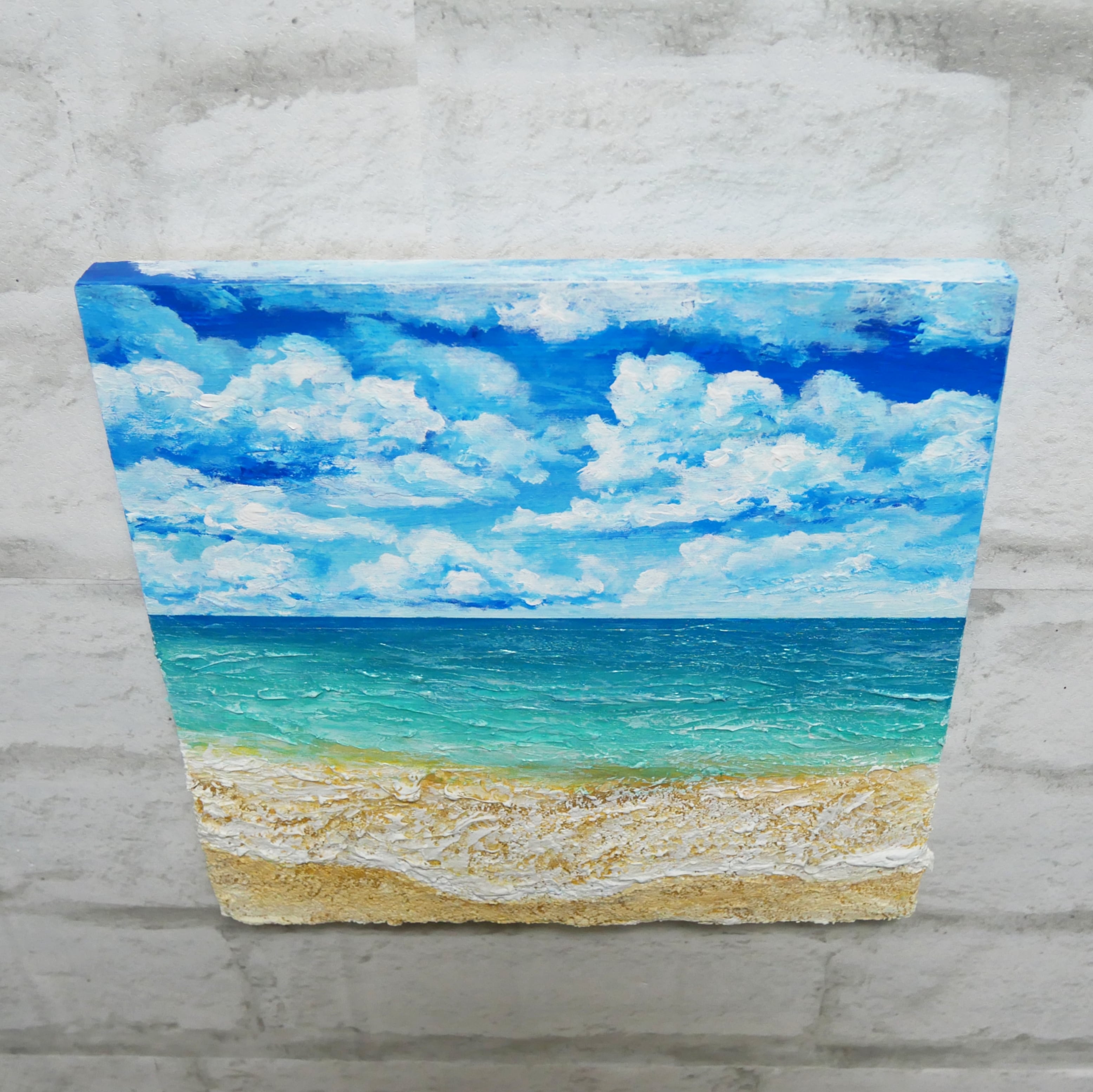 油絵】木製パネル絵画【砂浜の夏】 | HIROSHI1990