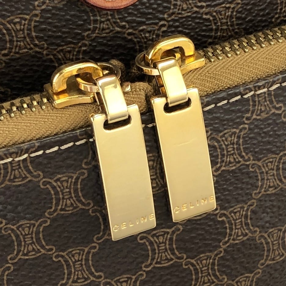 CELINE セリーヌ マカダム PVC×レザー フロントポケット バックパック