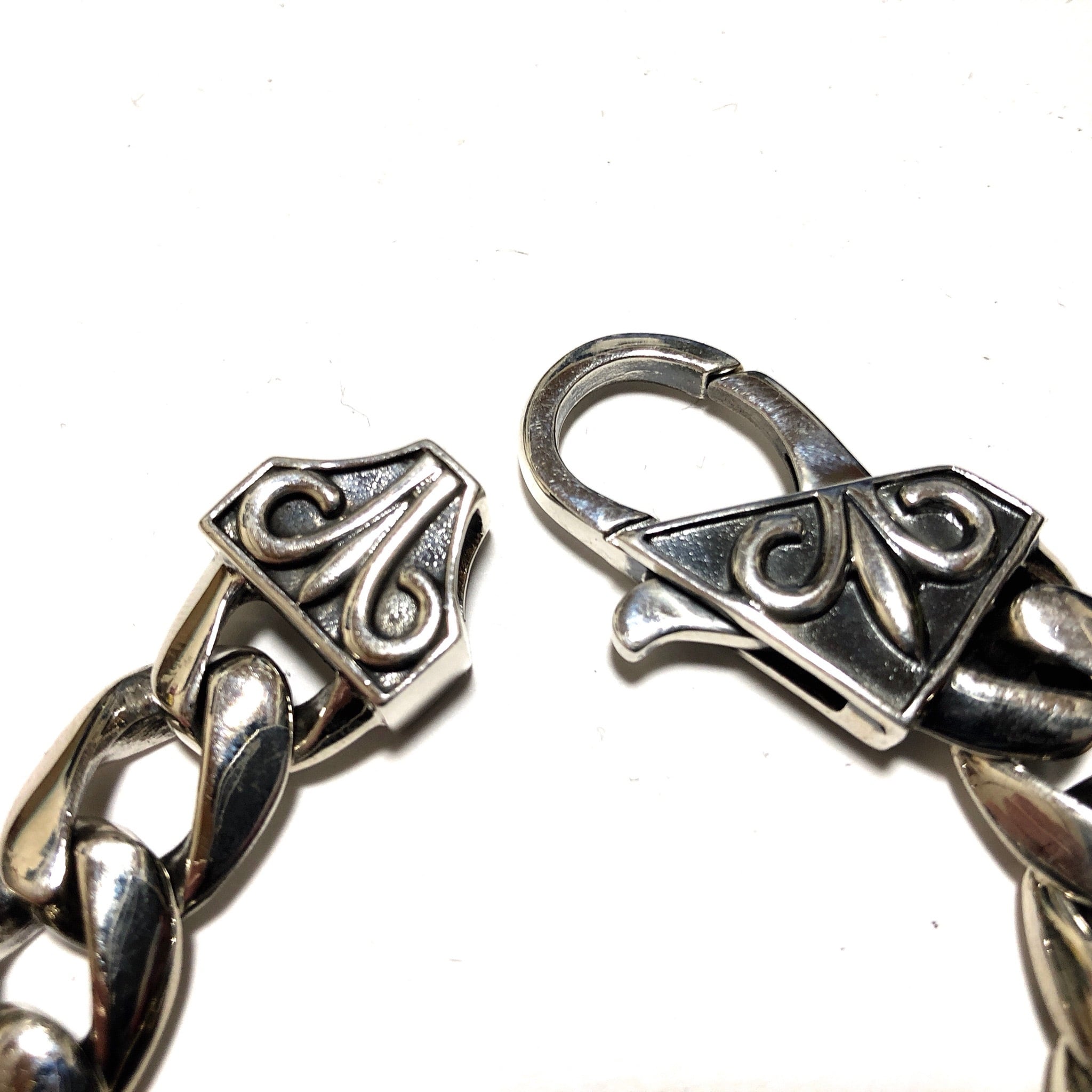 シルバー925 ブレスレット ユリの紋章×ビッグ喜平チェーン | GYPS FLAT