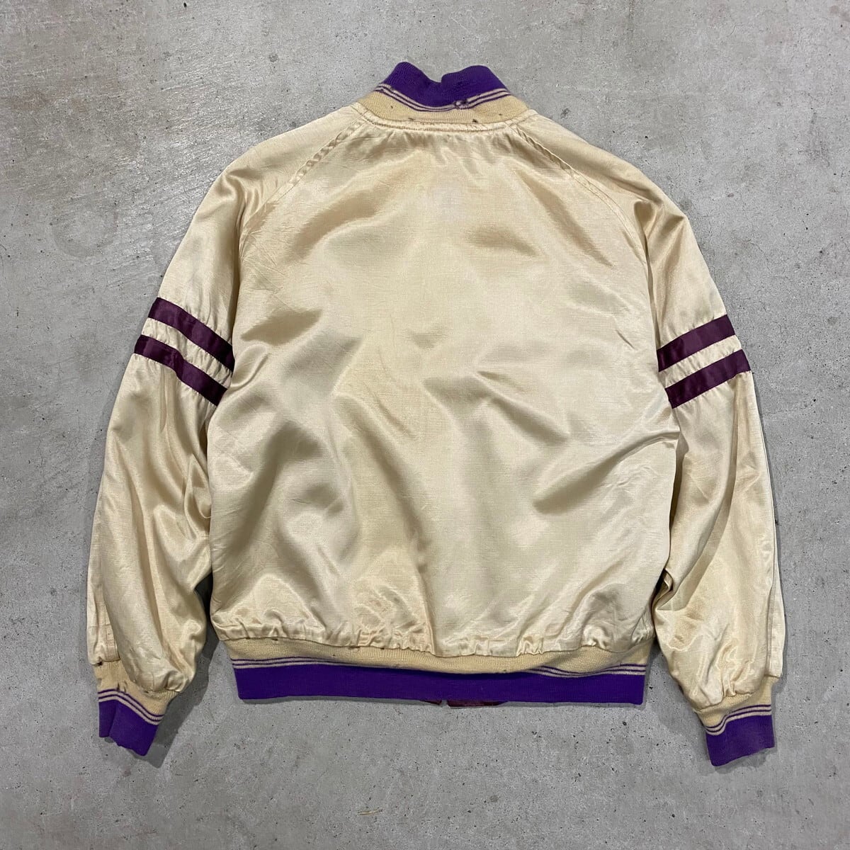 50年代 リバーシブル ワッペン サテンスタジャン アワードジャケット