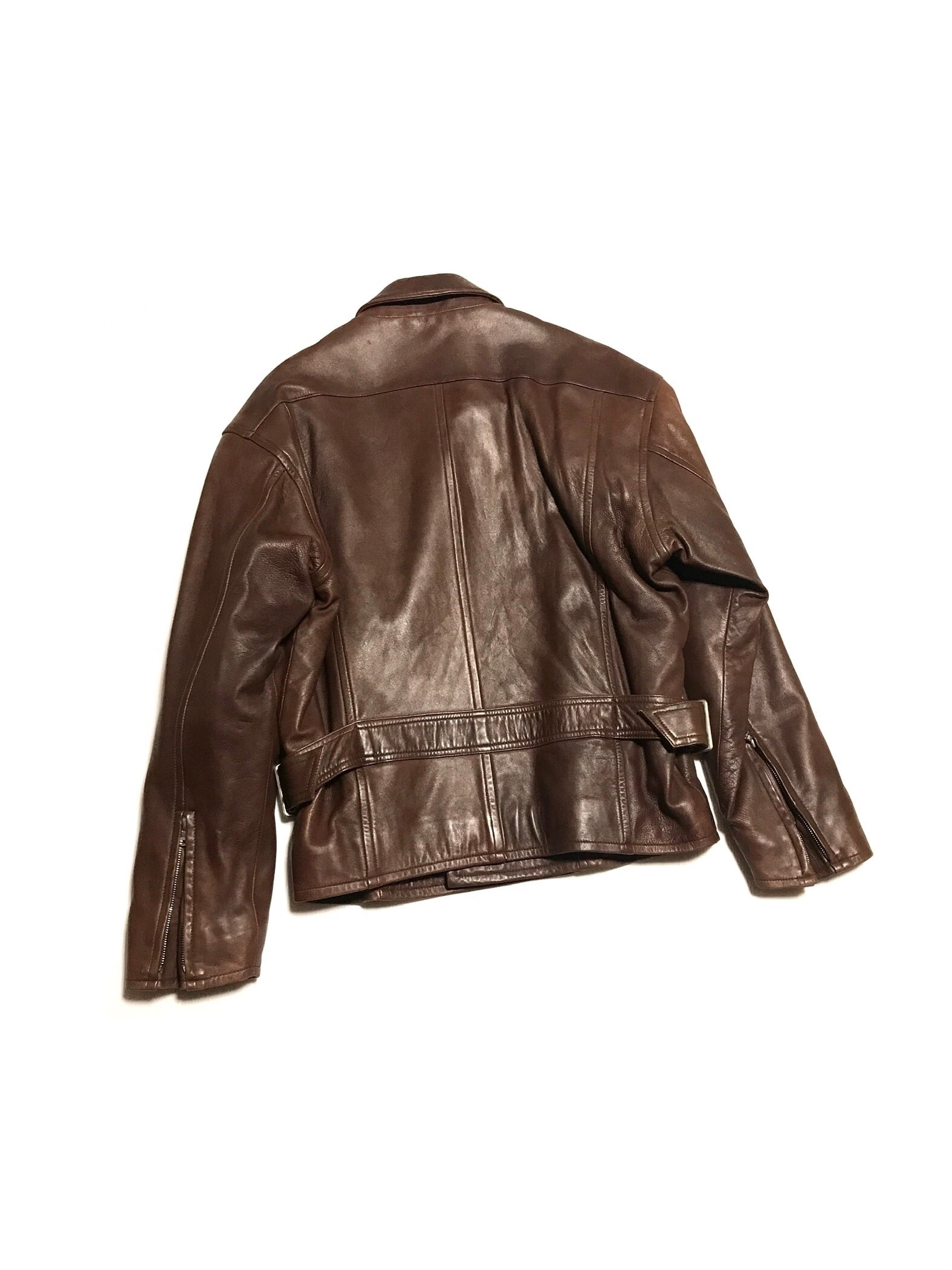 c80's THIERRY MUGLER (SAMPLE) Deep_W_Breasted Leather Riders JKT