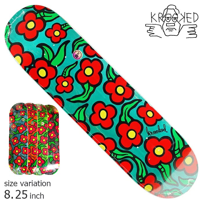KROOKED デッキ クルキッド 花 スケボー WILDSTYLE FLOWERS 8.25