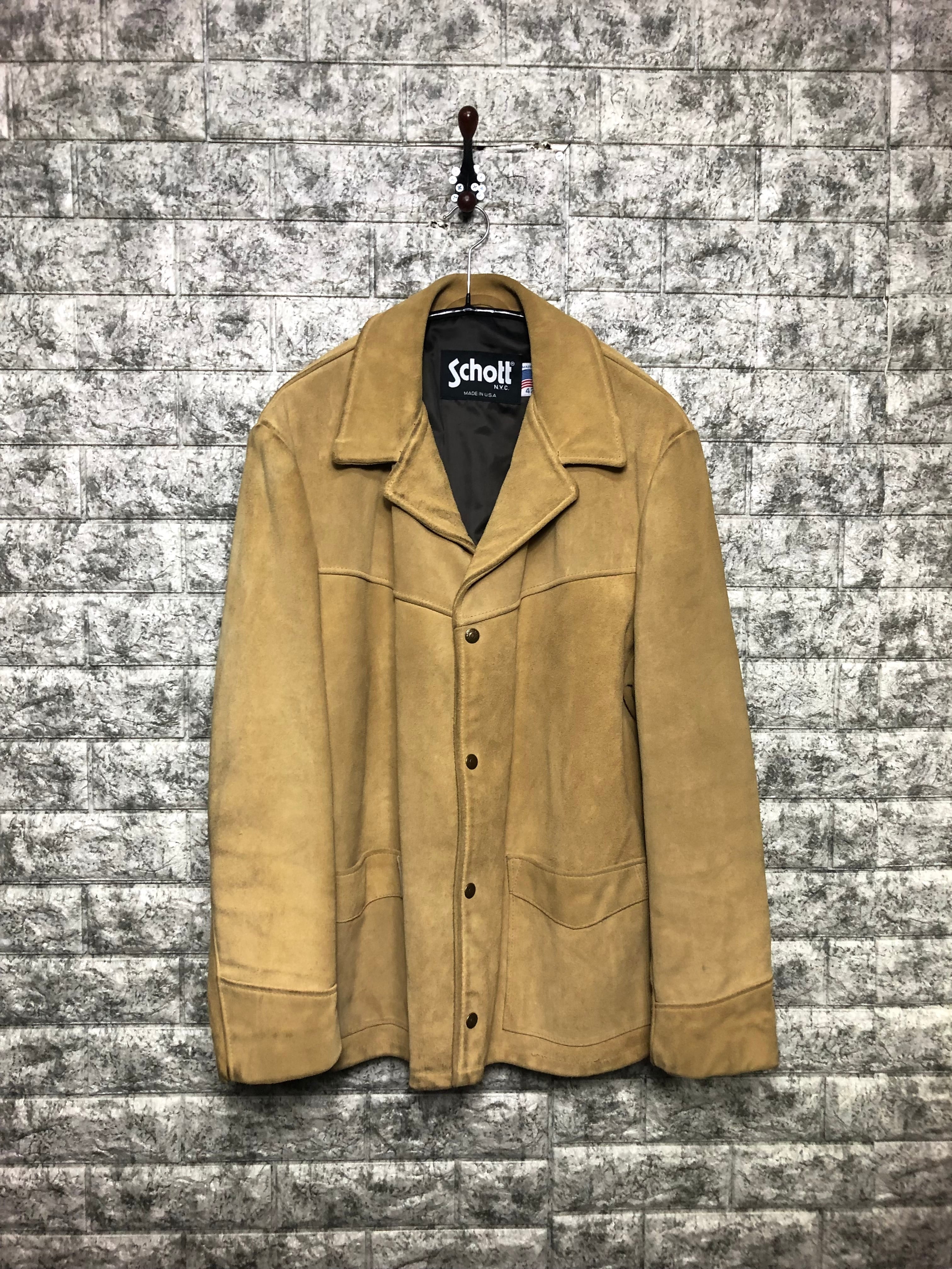 90s USA製 SCHOTT ショット RANCHER ランチャー 398 スウェード レザー