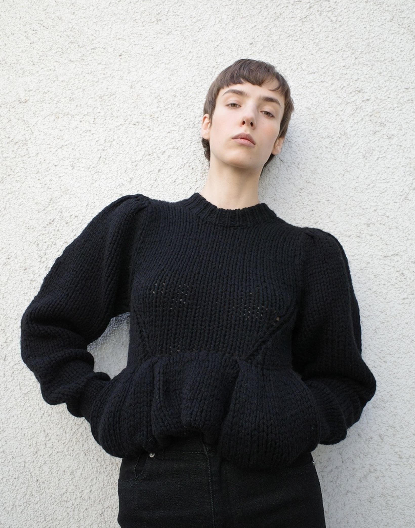 CLANE PEPLUM HAND KNIT TOPS | FLICKA ASHIYA