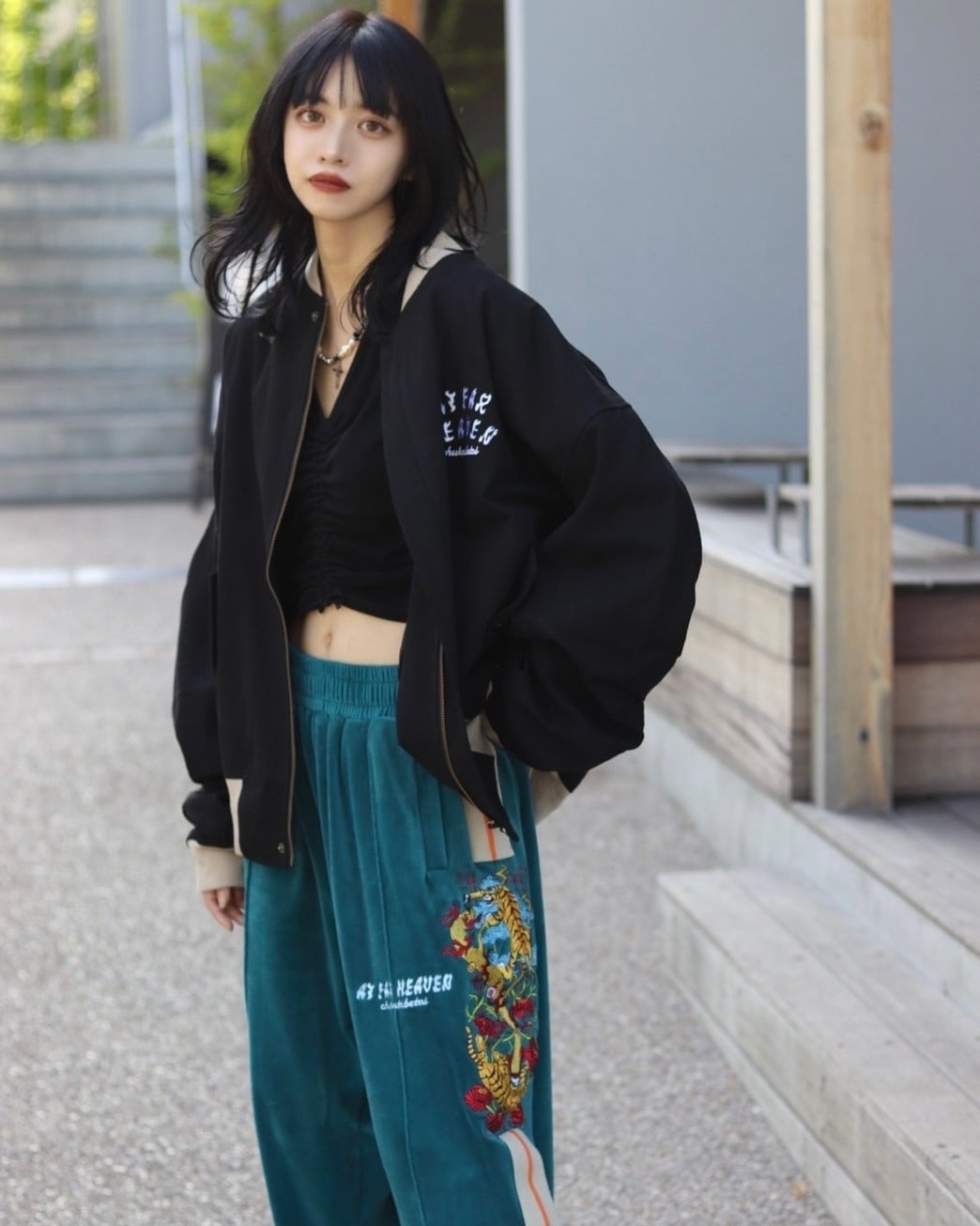 Tiger track pants/green | チュウカタベタイ