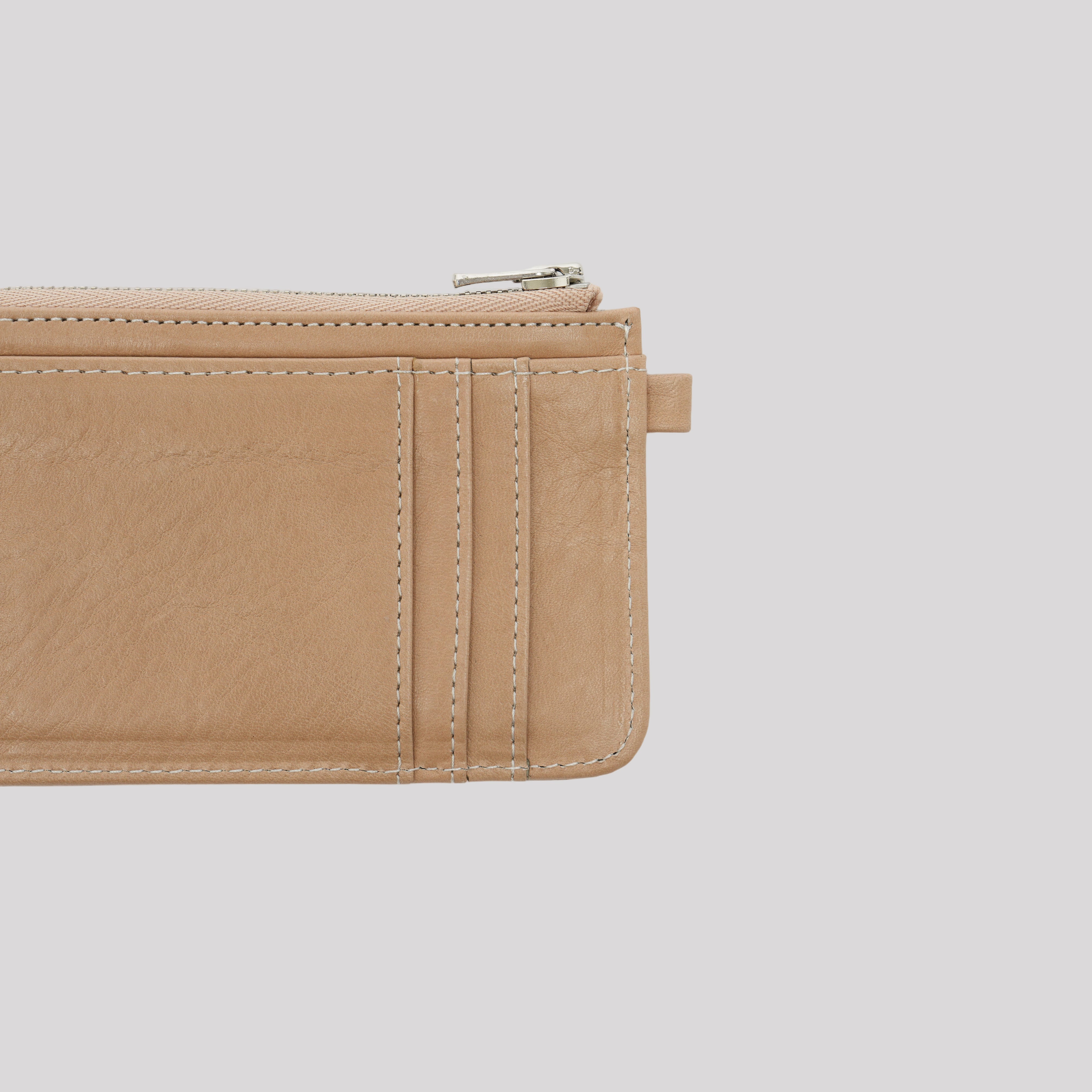 Outside sewing L-shaped zipper compact wallet | DECi