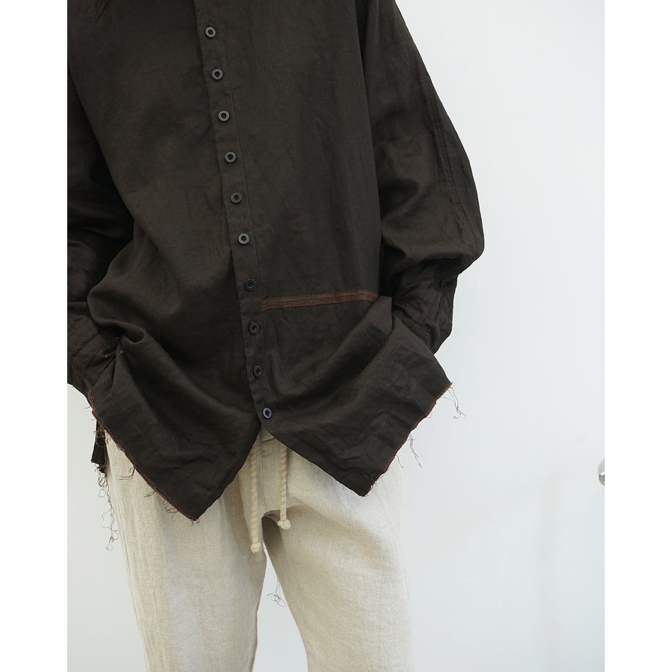 KLASICA] (クラシカ) 25S-SH44-F43 Split Raglan Collar Less Shirts