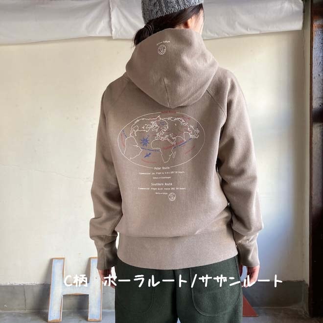 サイズ3+,5+ 裏起毛ロゴパーカー 53C118 C柄 ポーラルート/サザン
