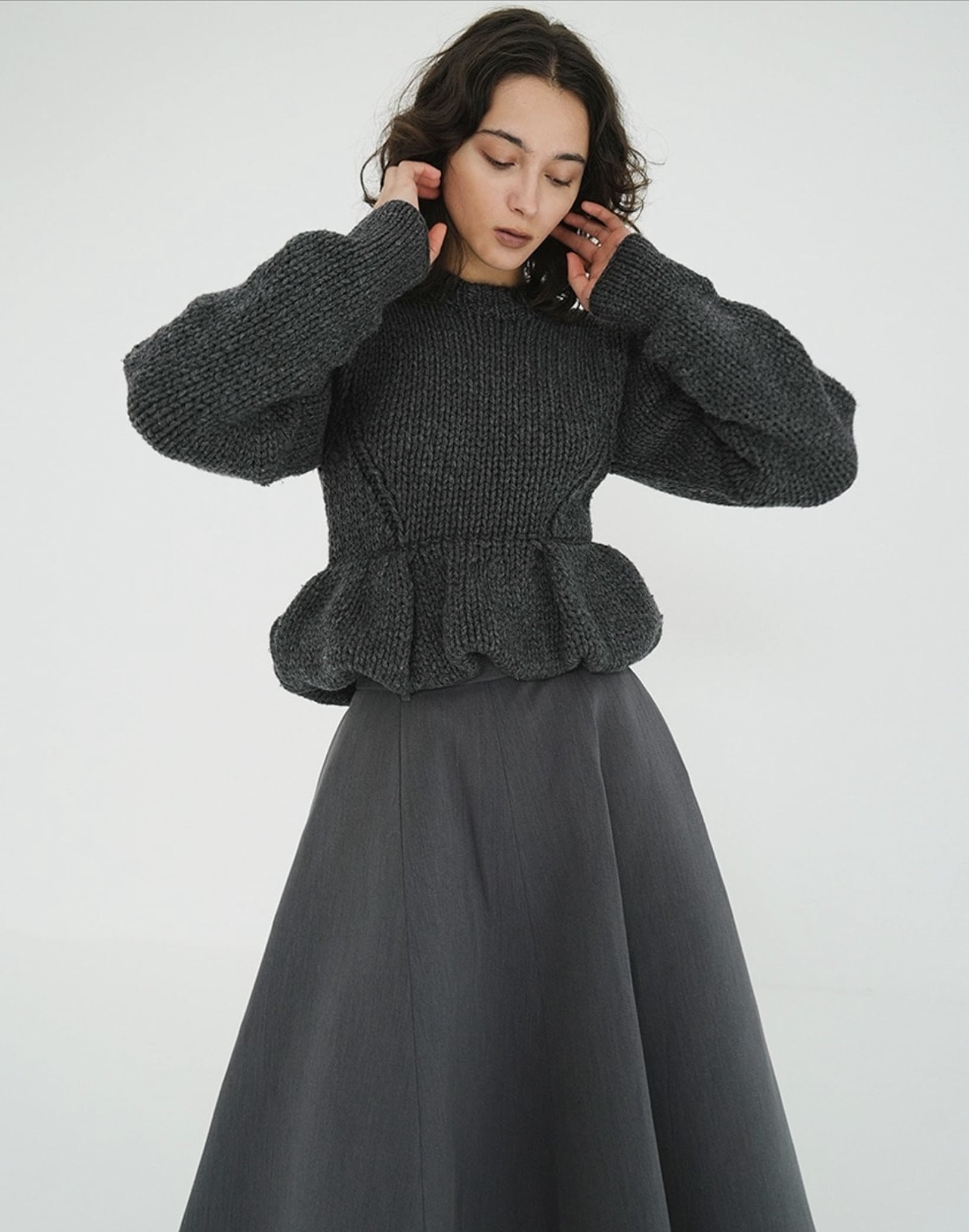 CLANE PEPLUM HAND KNIT TOPS | FLICKA ASHIYA