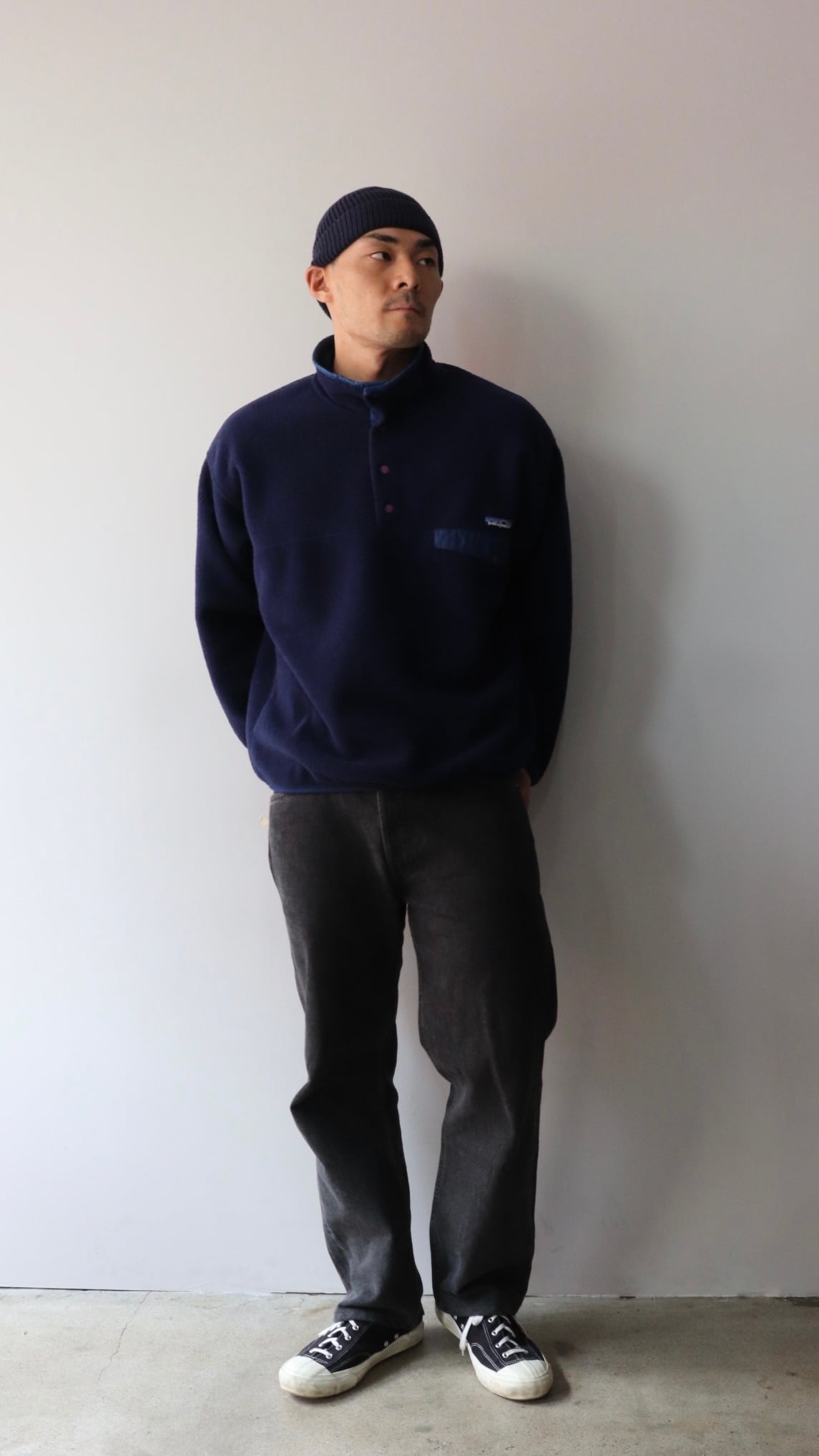 美品 L 米国製 90s ネイビー シンチラ スナップt Patagonia パタゴニア