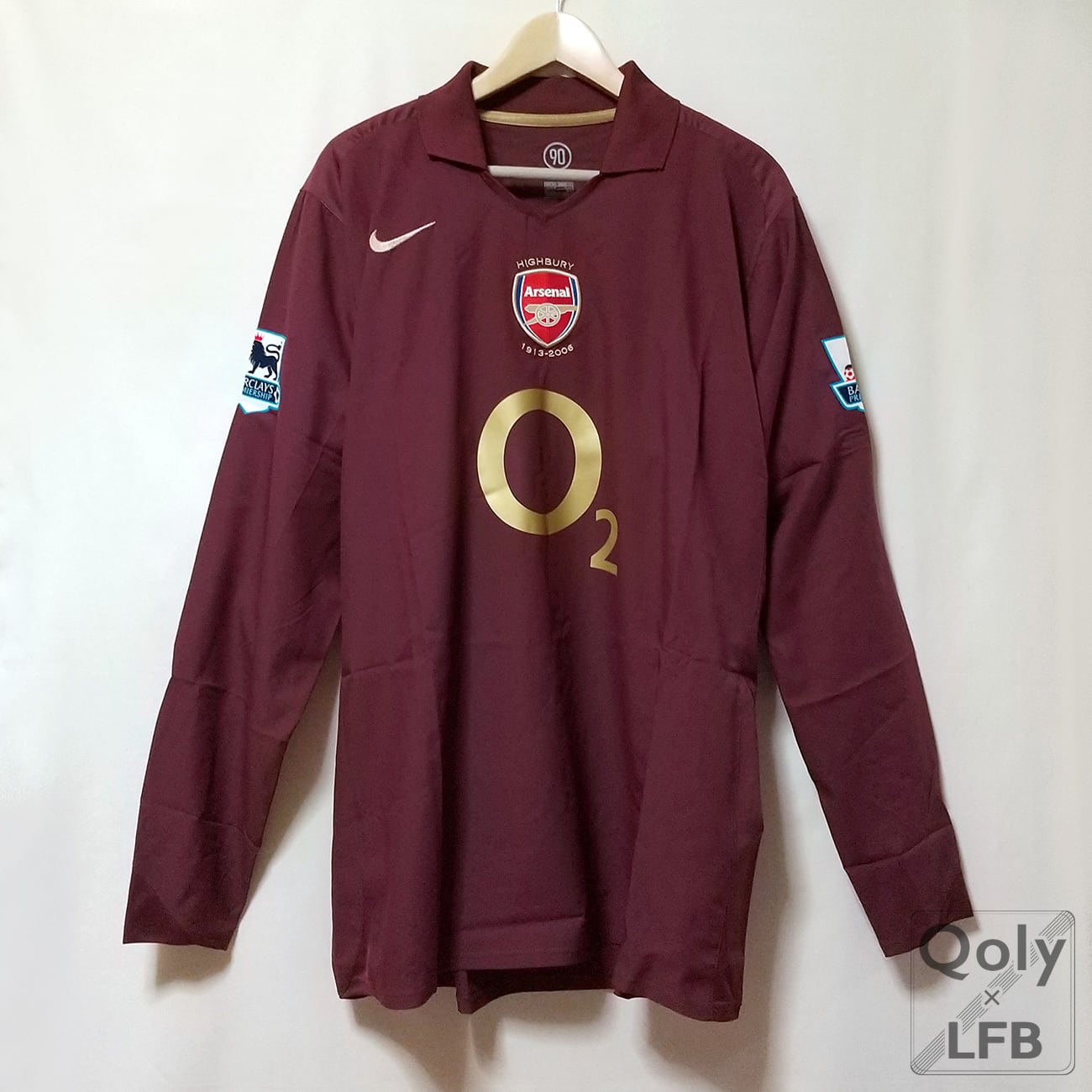 アーセナル 2005-06 Nike ホーム長袖 PLバッジ付き #10 BERGKAMP