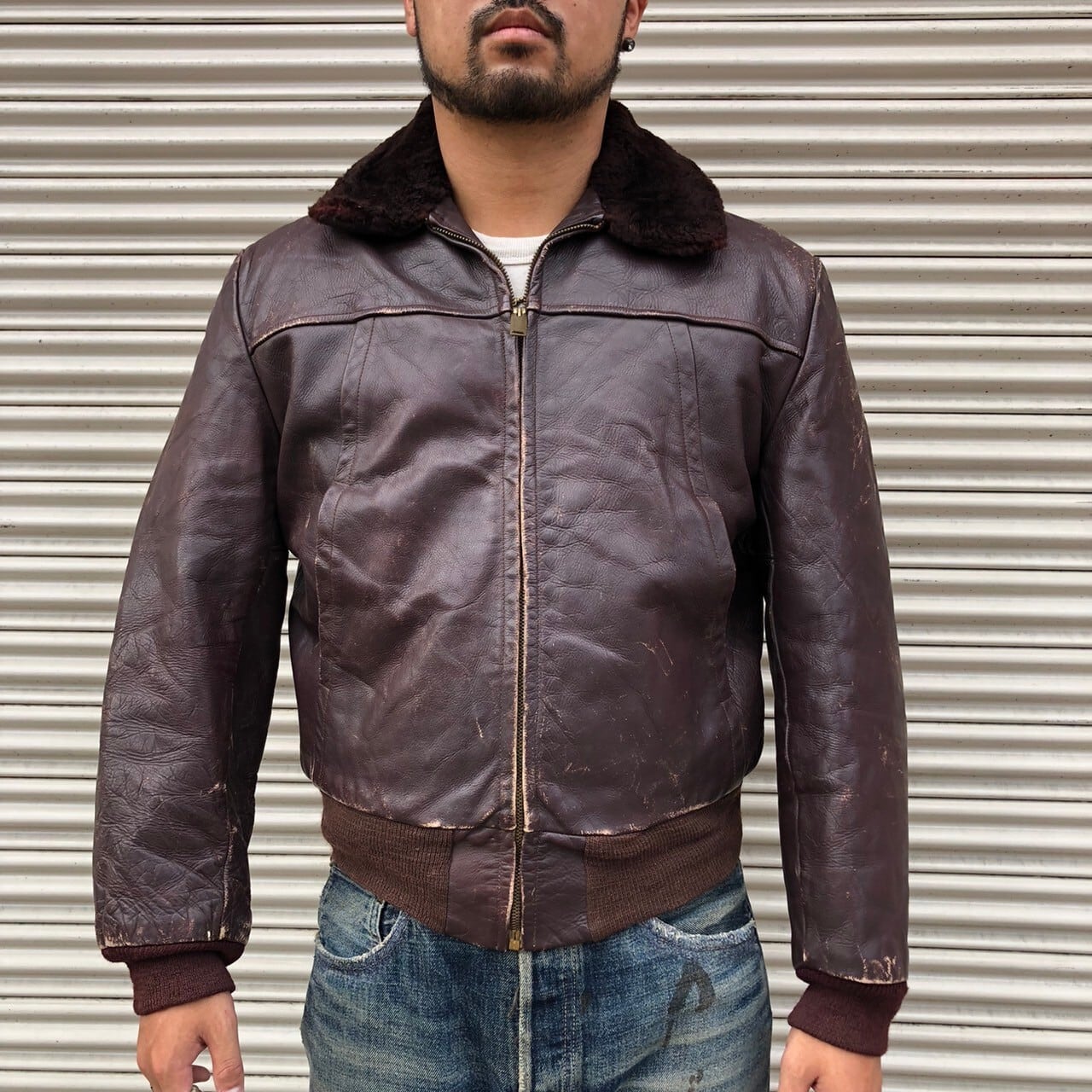 50s HERCULES 襟ボア ジャケット ヘラクレス レザー ステアハイド