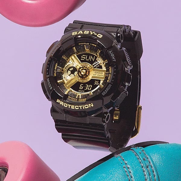 カシオ BABY-G BA-110X-1AJF 針 デジタル メタリックブラックxゴールド