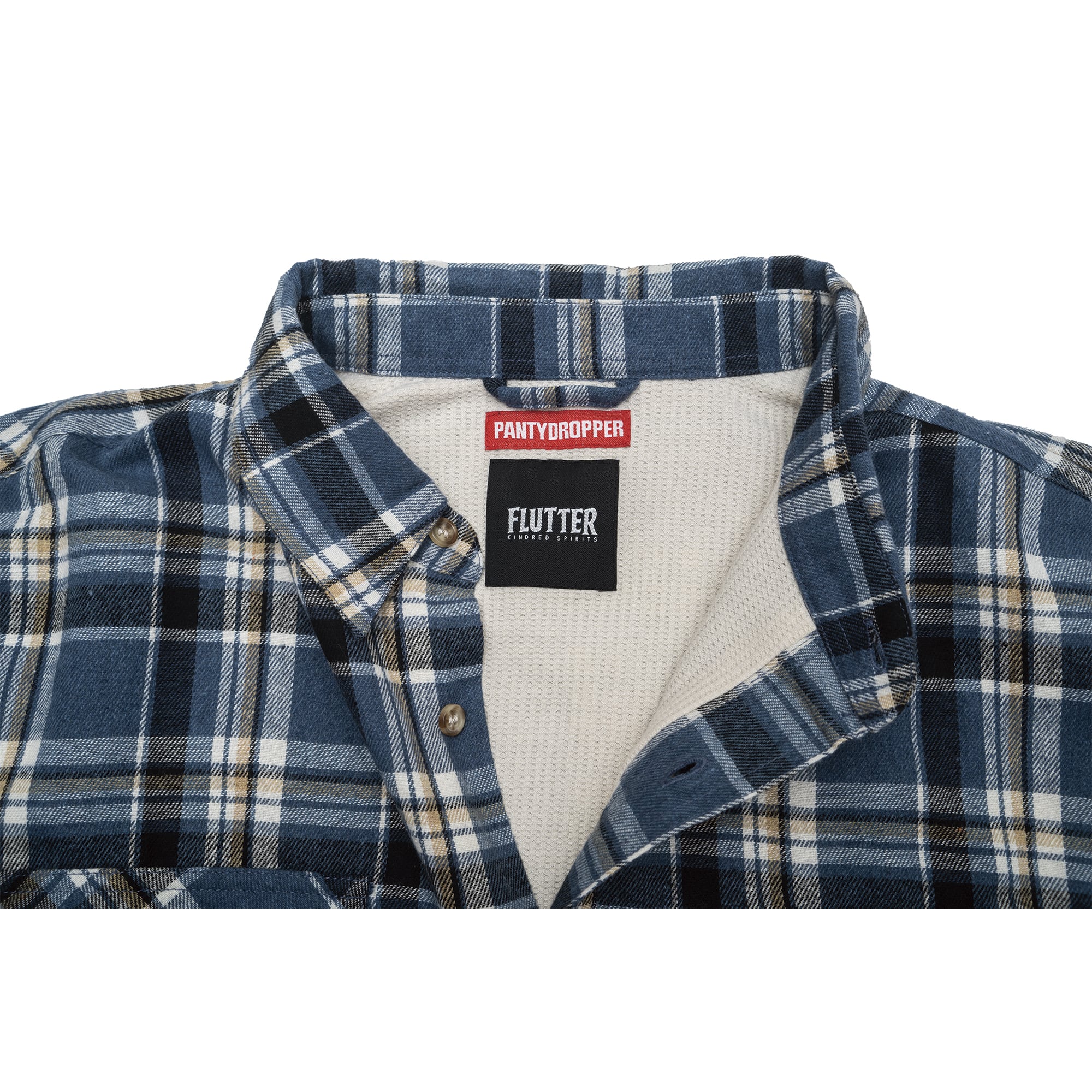 PANTY DROPPER x FLUTTER Double face Check Shirts BLUE | FLUTTER