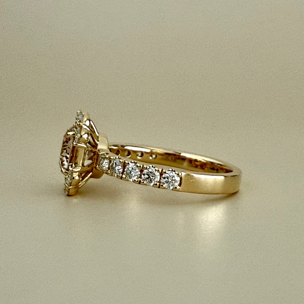 ライトブラウンカラー ダイヤモンド リング 1.060ct K18イエロー