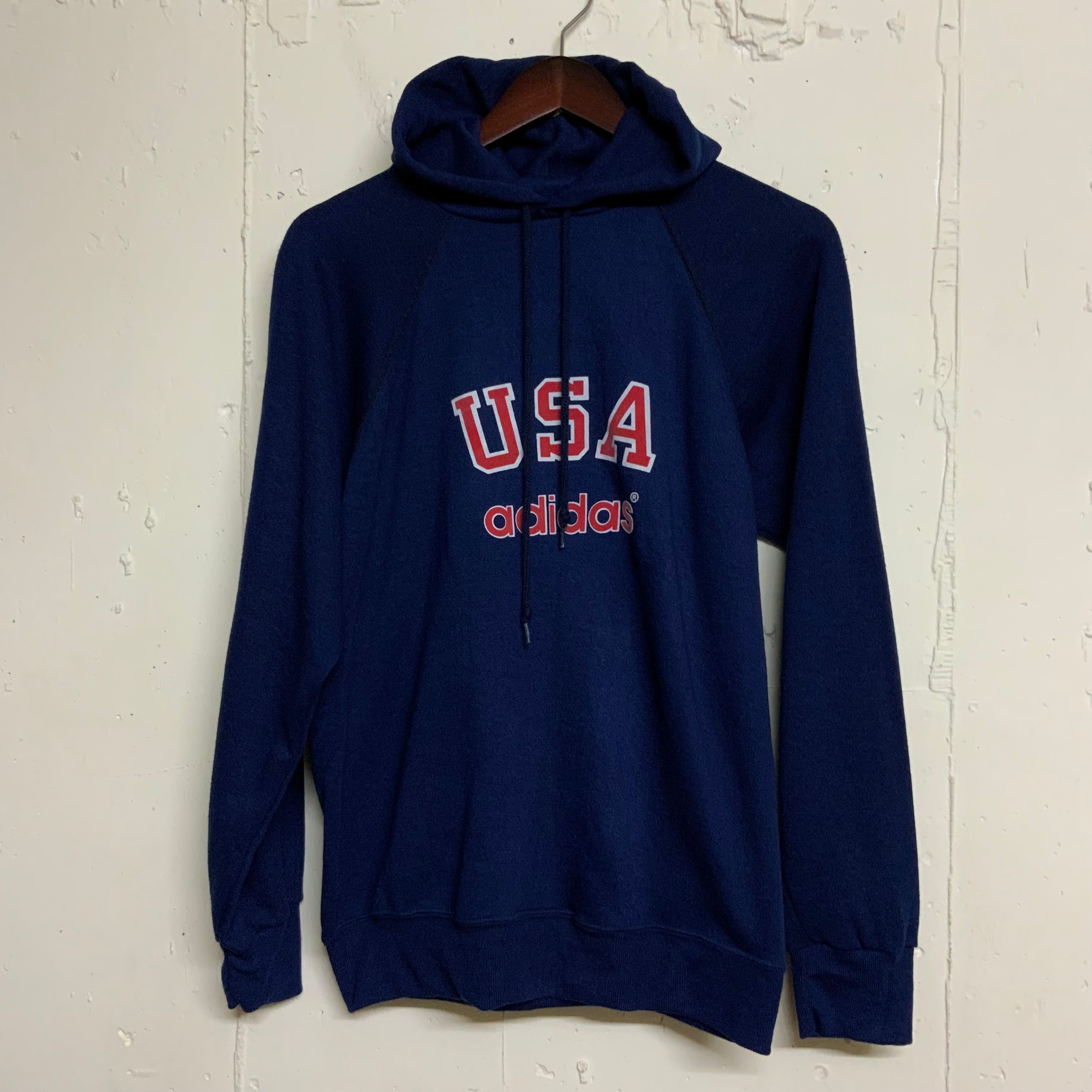 USA製 80年代 80s adidas アディダス スウェットパーカー フーディー