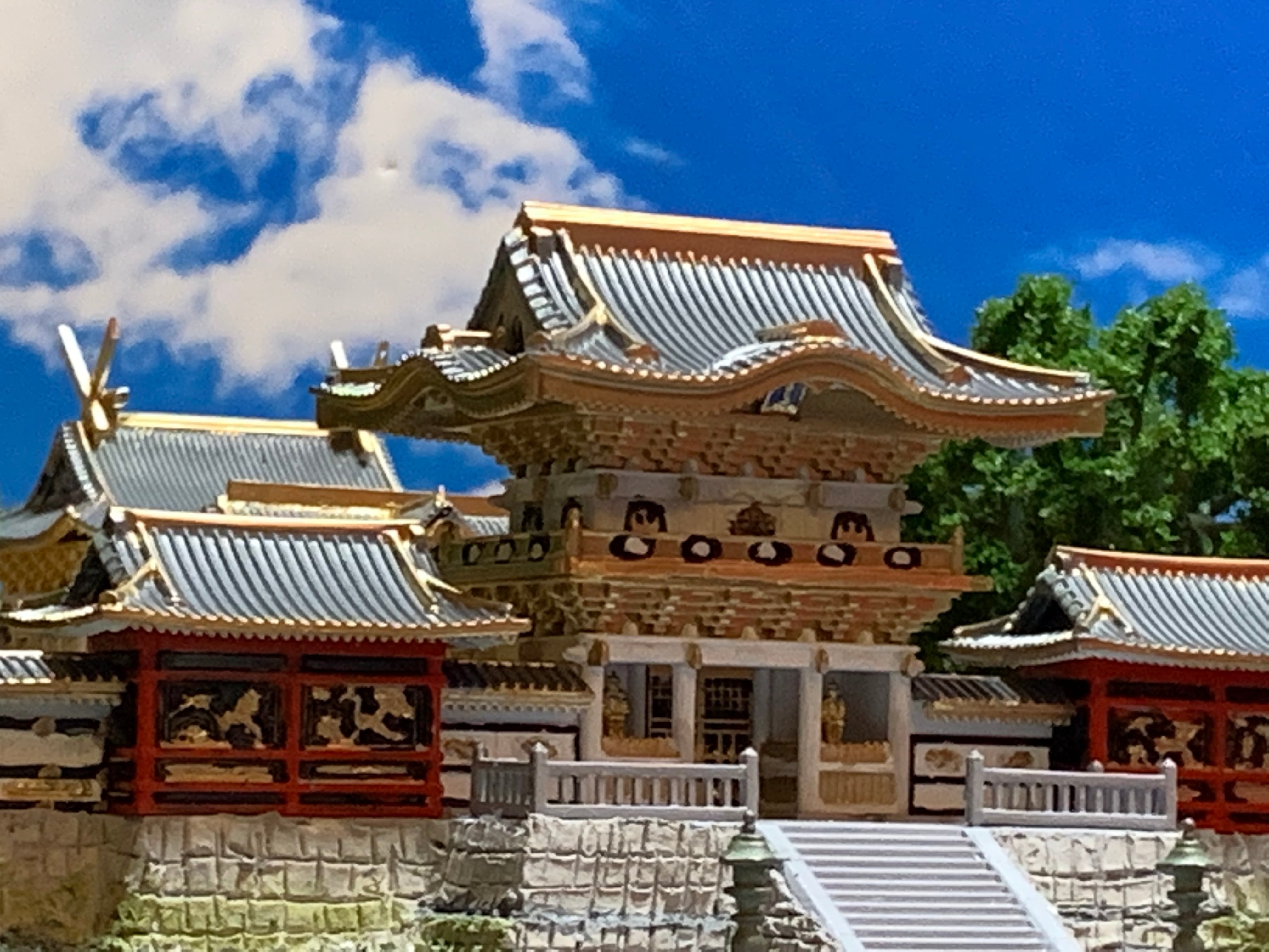 ☆完成品 日光東照宮 本殿・陽明門 ケース付き ミニ24サイズ 日本の寺
