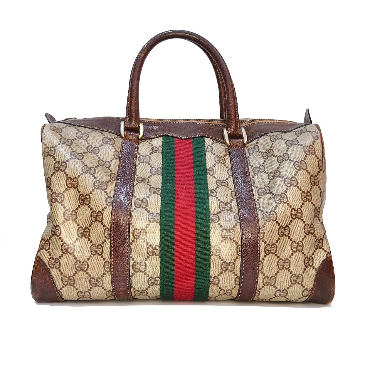 GUCCI ボストンバックGG柄 シルバーメッキ調 GUCCI ボストンバックGG柄