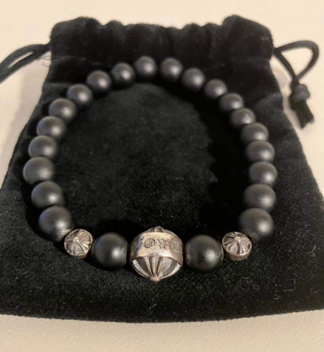 CHROME HEARTS クロムハーツ BEAD 8mm ビーズ ブレスレット マット