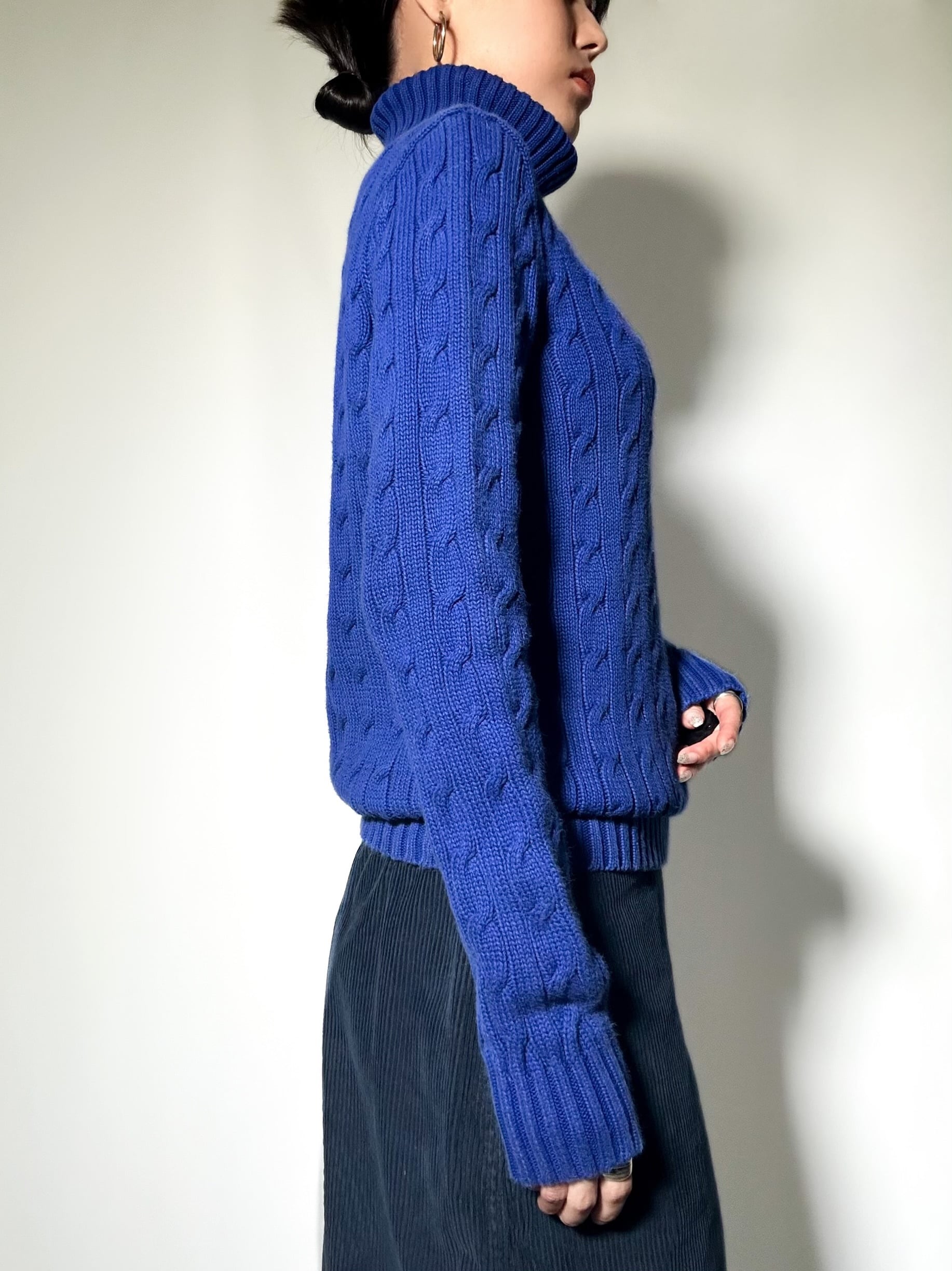 ralph lauren sport】used turtle neck cable knit ラルフローレン
