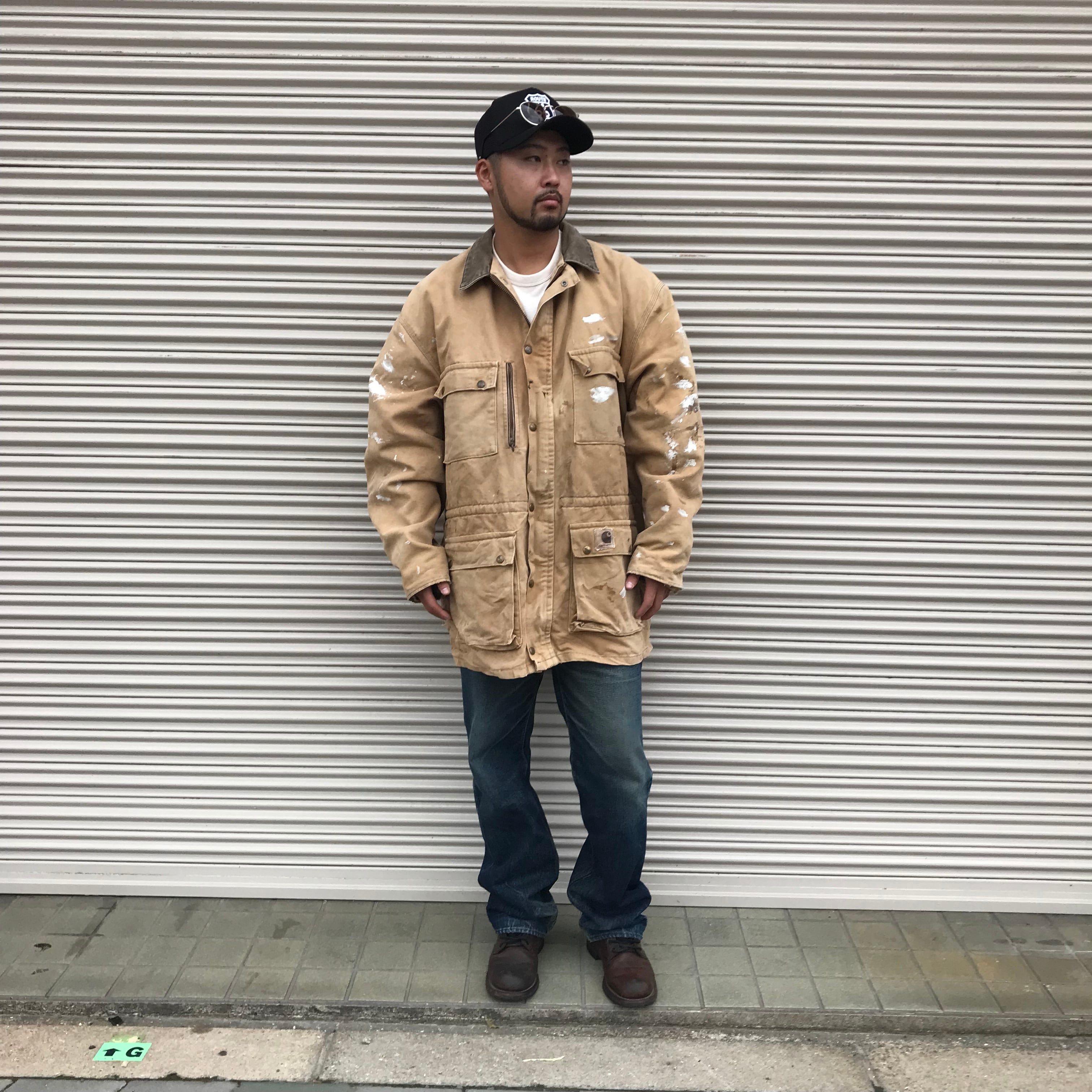 雰囲気抜群 90s カーハート ブラウンダック コート カバーオール USA製