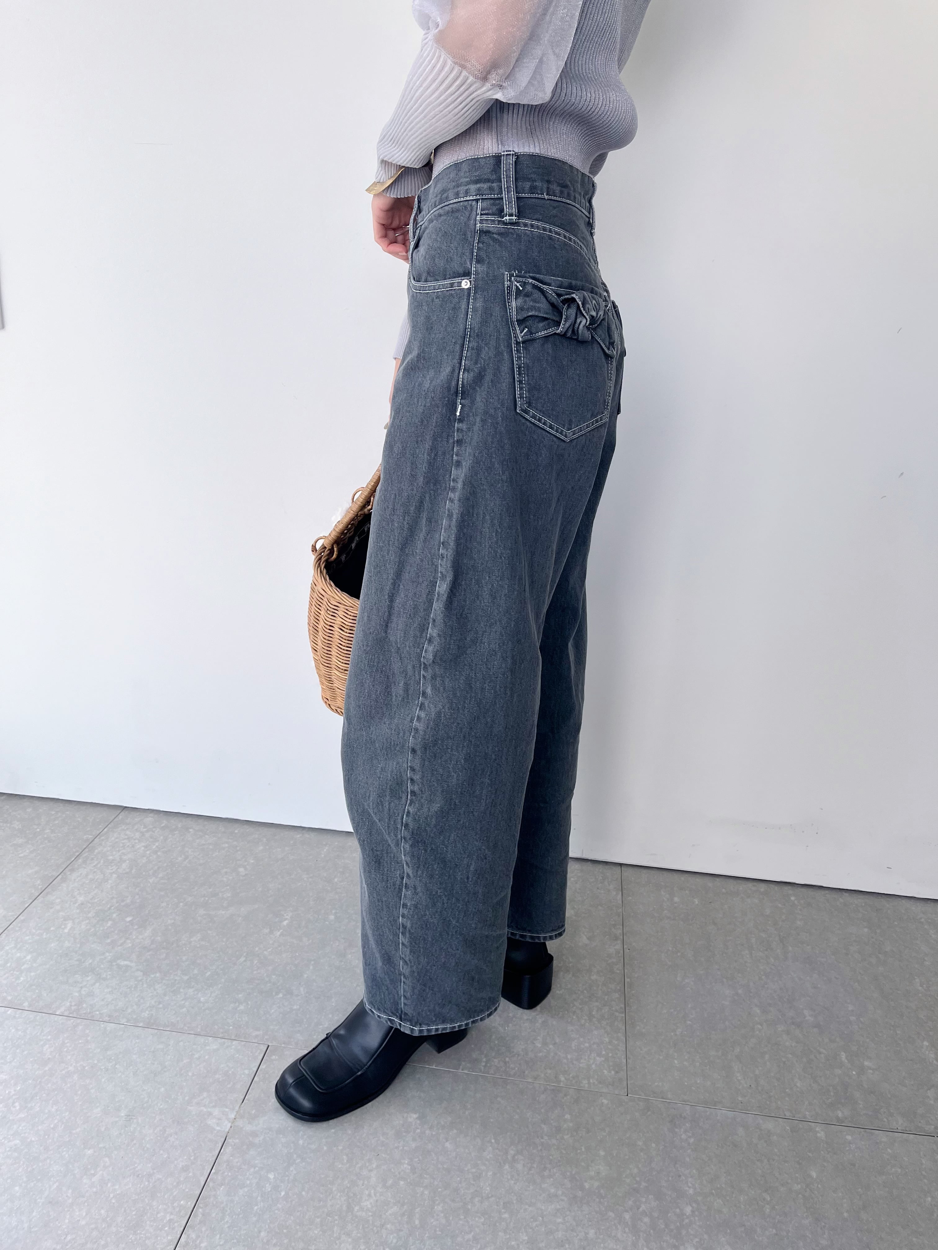 MUVEIL リボンデニムパンツ | KOKO