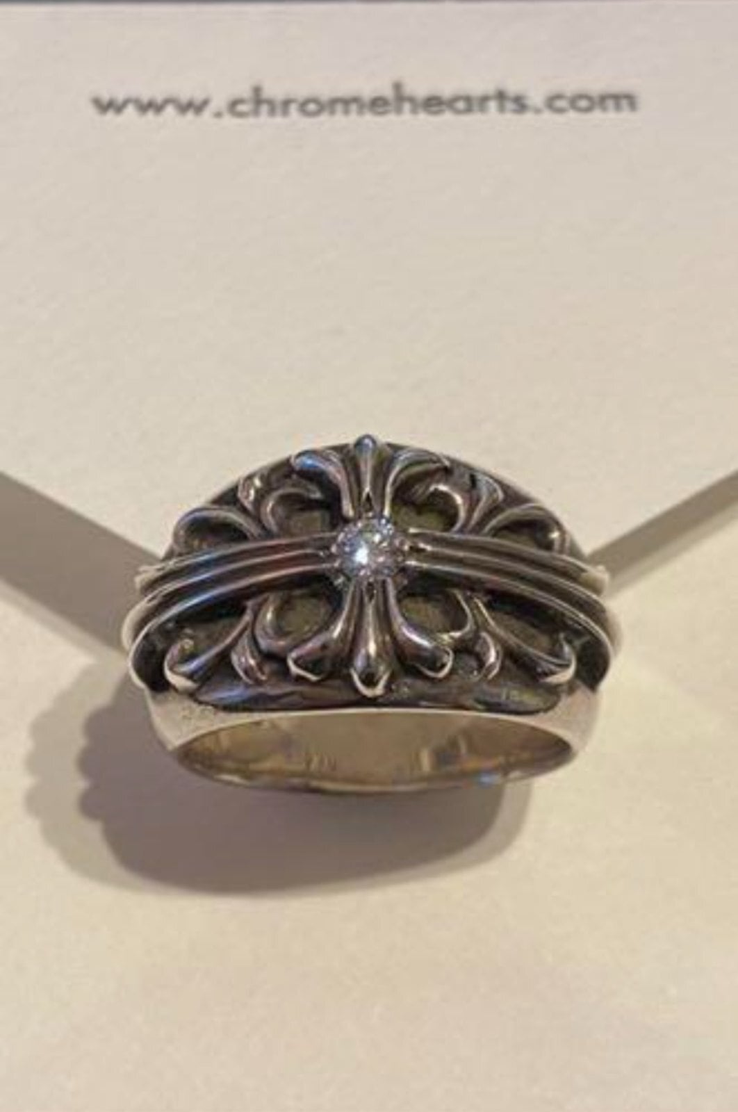 CHROME HEARTS クロムハーツ フローラルクロス リング 1ダイヤ