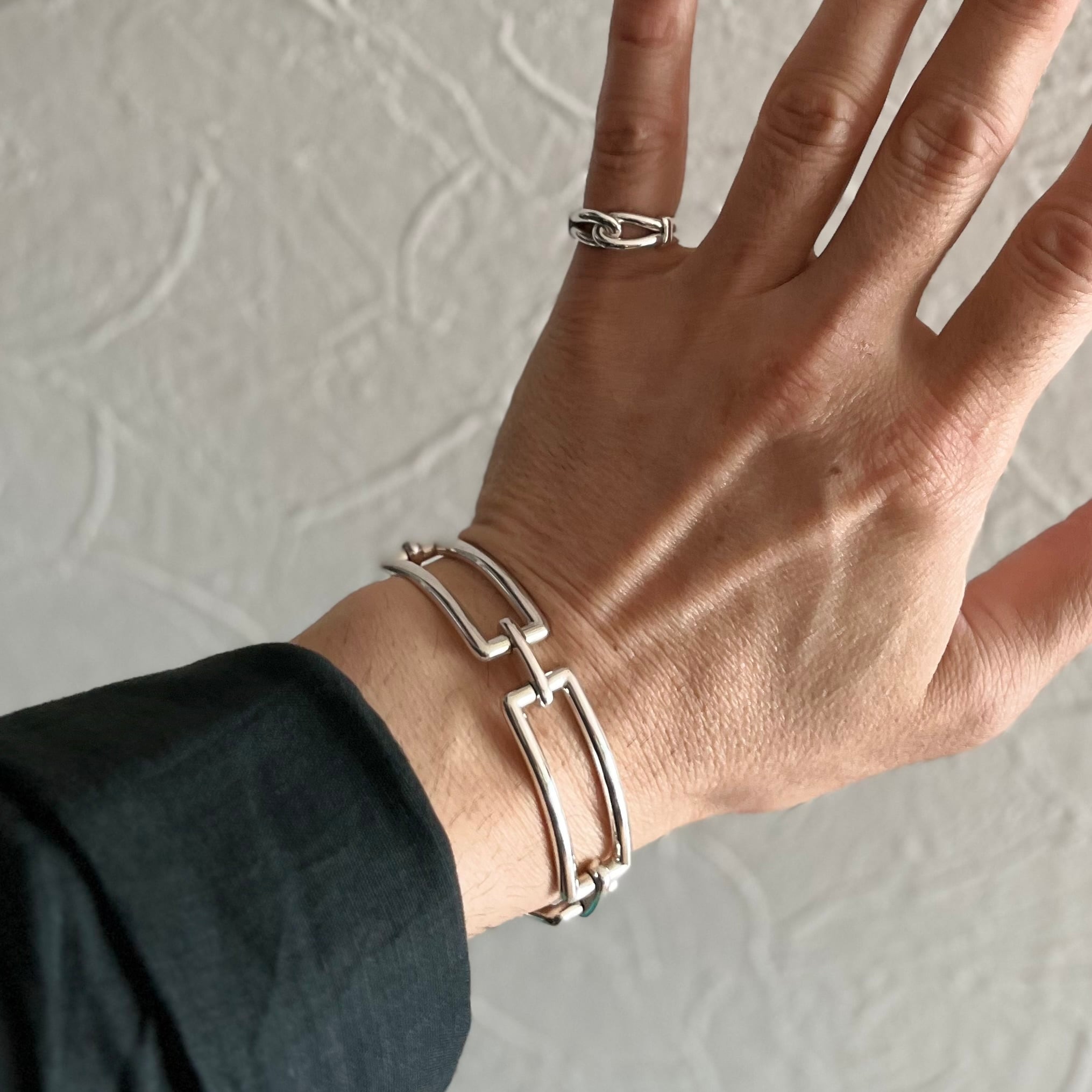 Tiffany＆Co.ティファニー 2002 square link bracelet シルバー