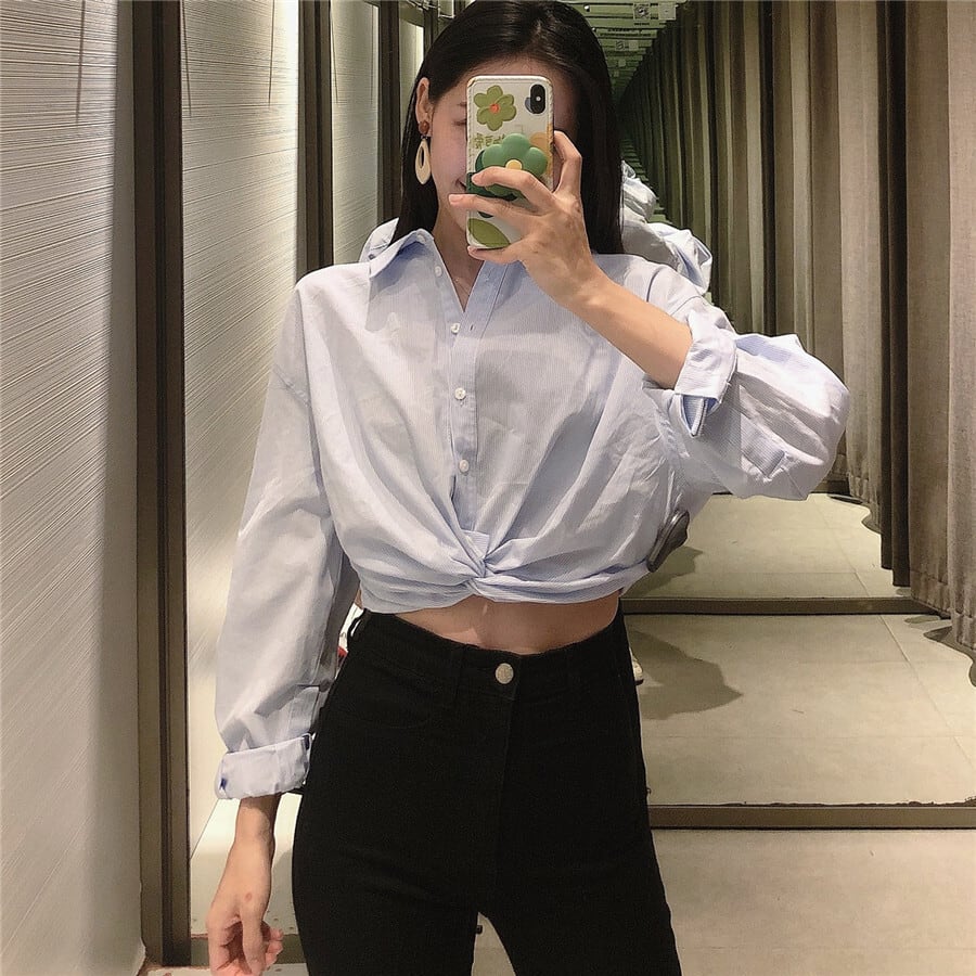 Ω ブルーシャツ ブラウス Ω アイドル ジャケット ブルゾン Tシャツ