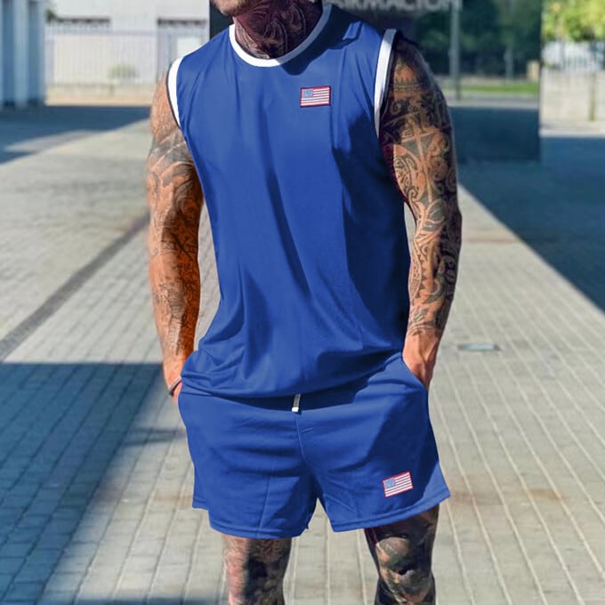 セットアップ メンズ ノースリーブ タンクトップ ショートパンツ
