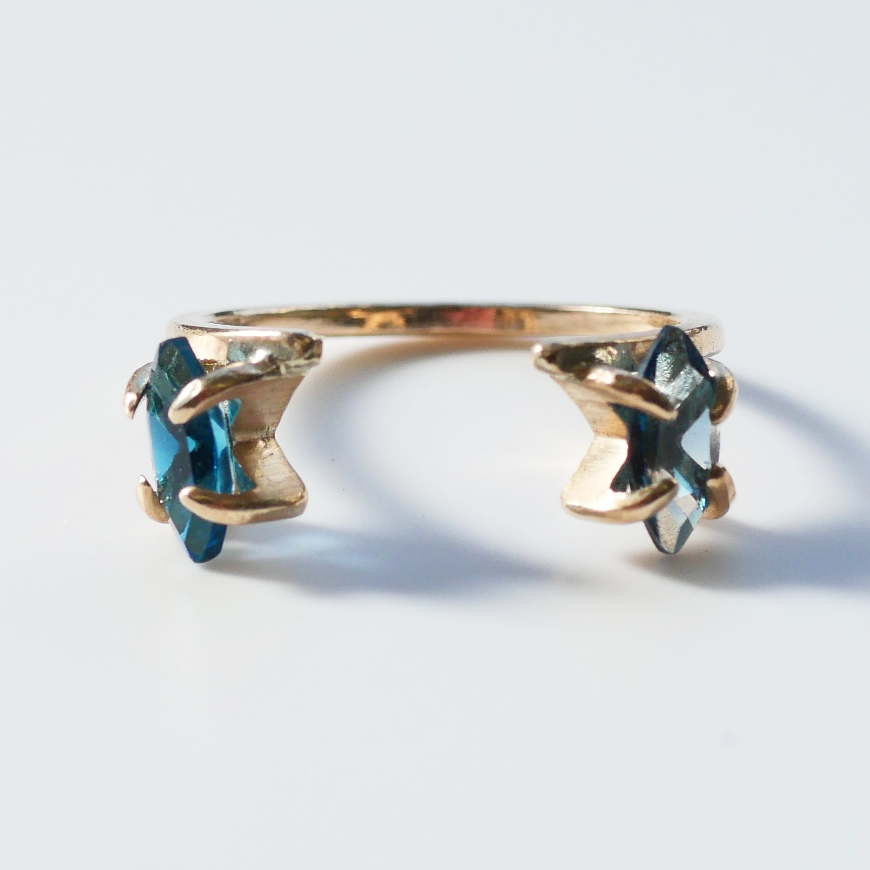 K10ダブルタスクリング ロンドンブルートパーズ | Nando Jewelry