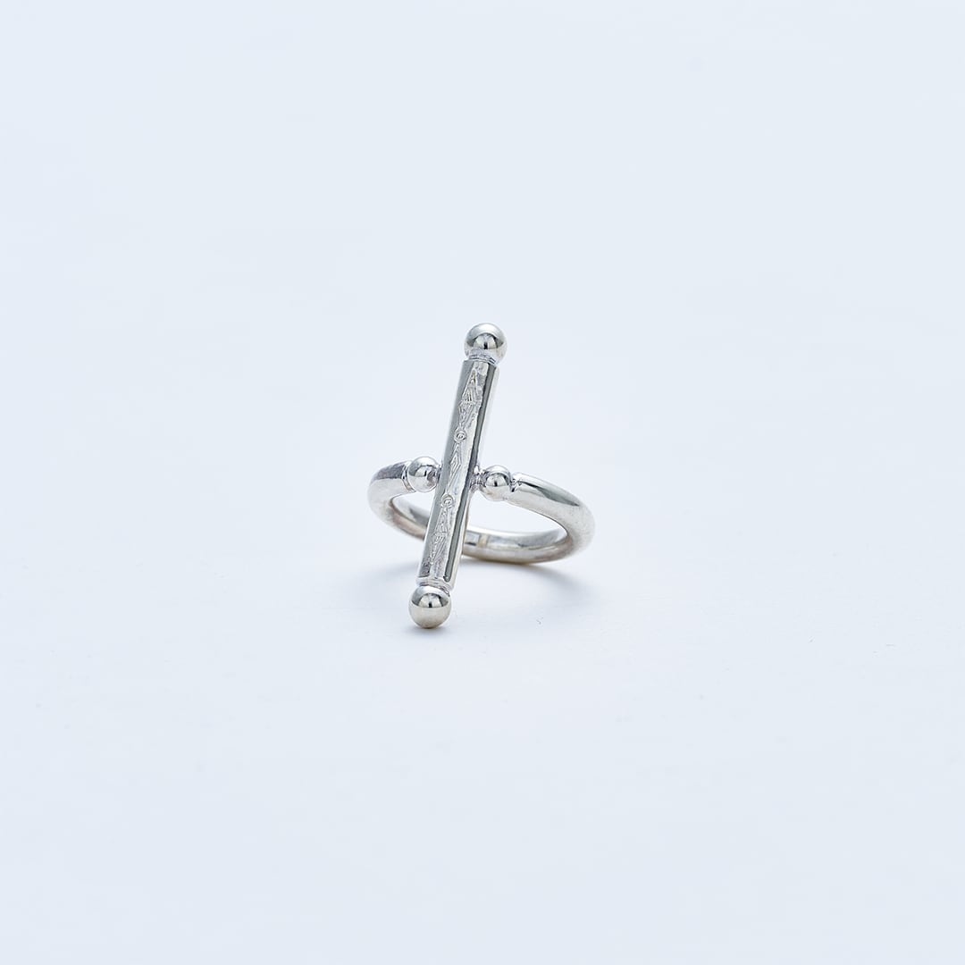 R-064 Arabesque half round ring (M) | WAKAN SILVER SMITH online store