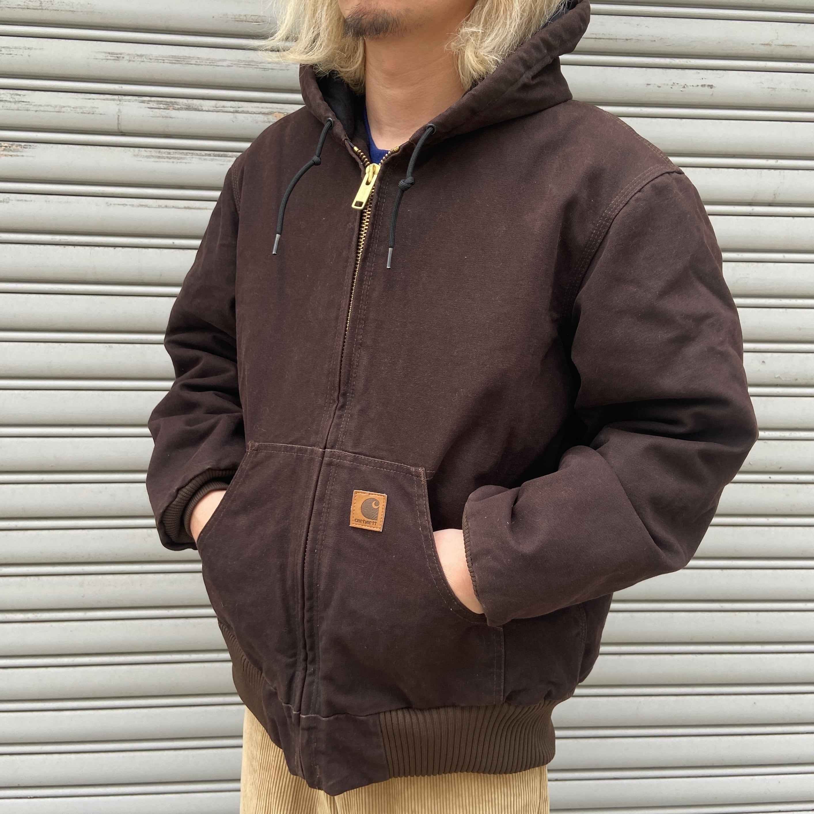 美品00s carhartt カーハート アクティブジャケット ダック ブラウン
