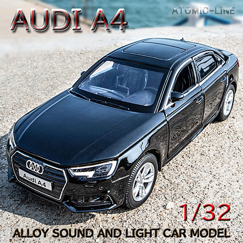 AUDI アウディ A4 1/32 ミニカー 全3色 ライト点灯 エンジンサウンド