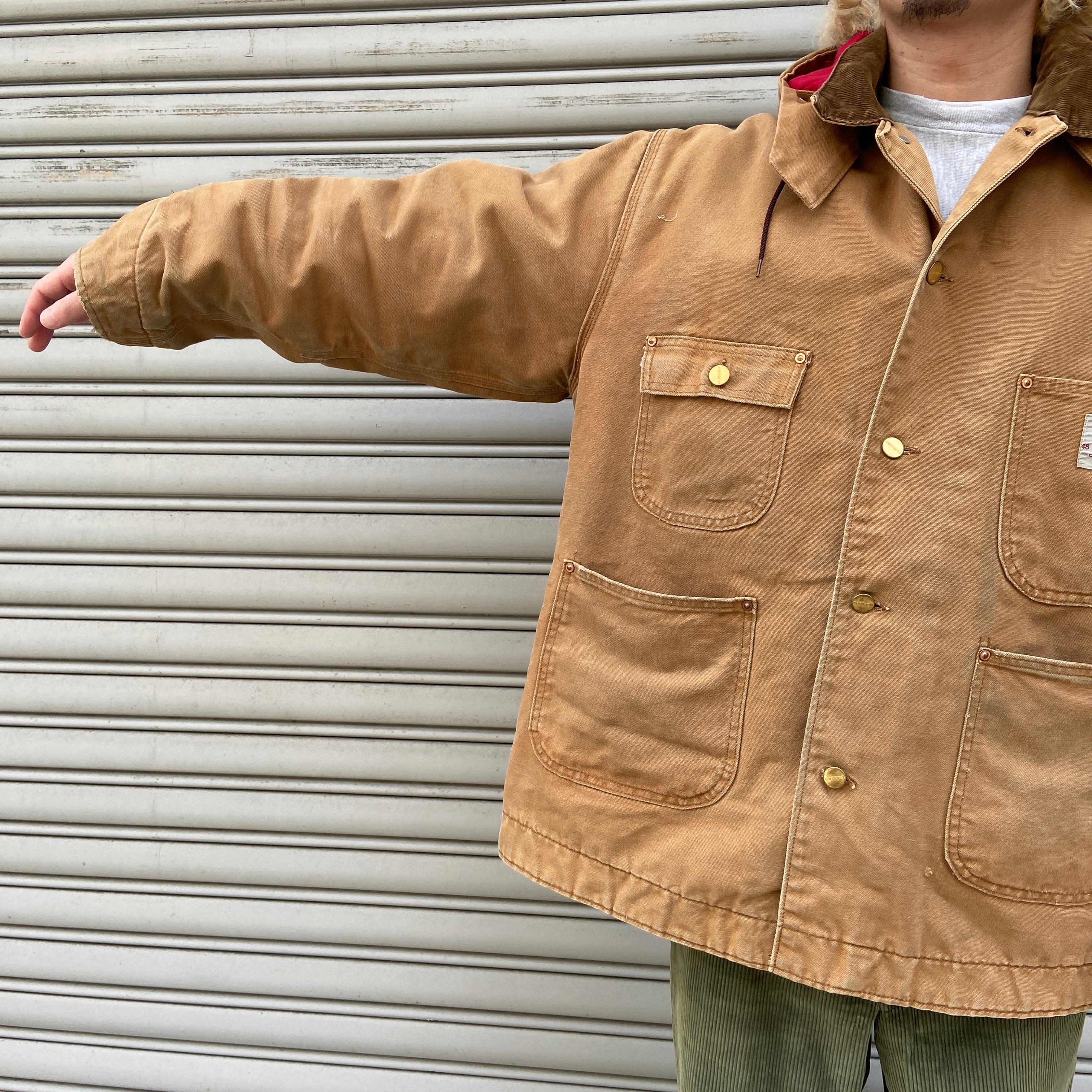 70s carhartt カーハート ミシガンチョアコート フード付き XL相当
