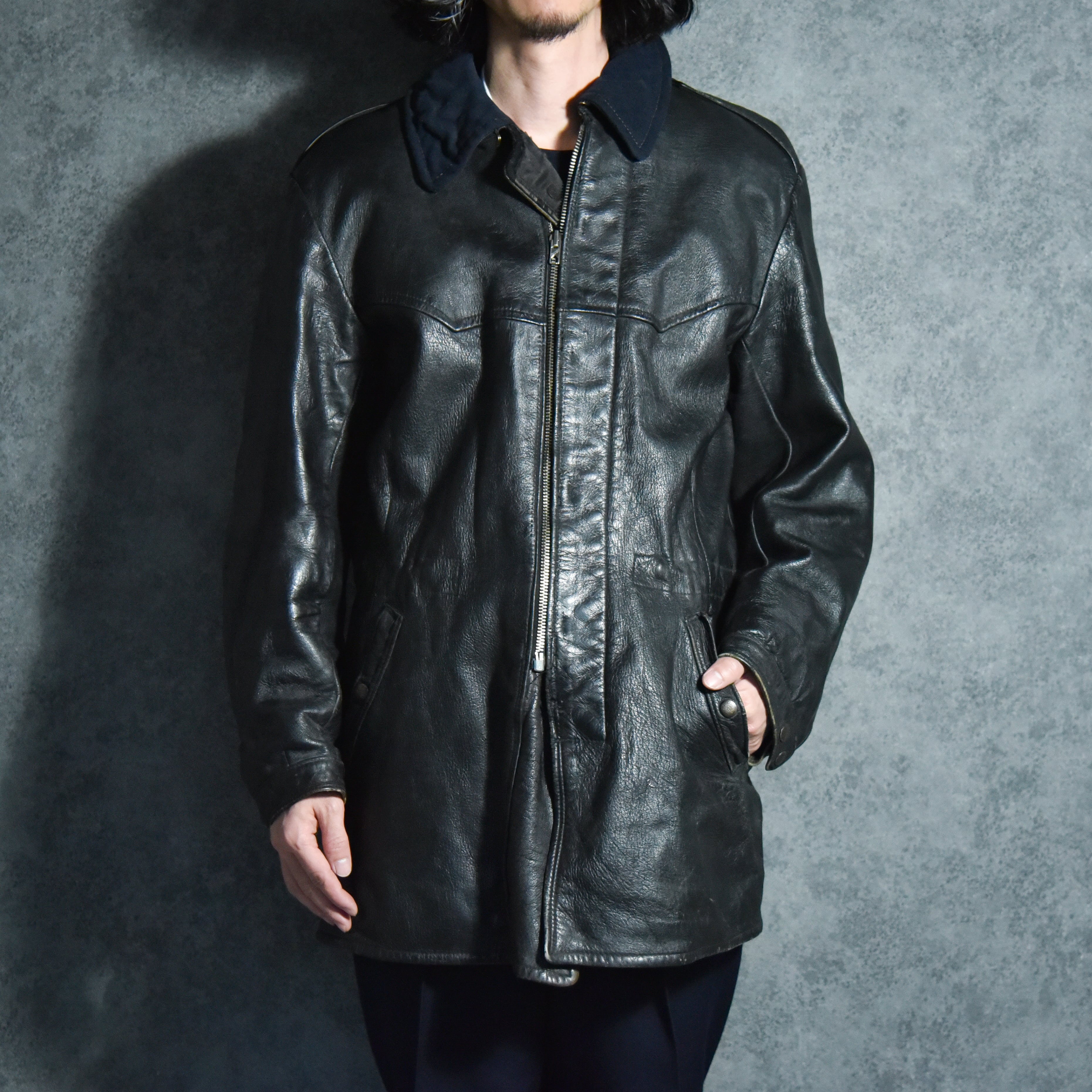 40-50s Swedish Army Leather Coat スウェーデン軍 レザー コート