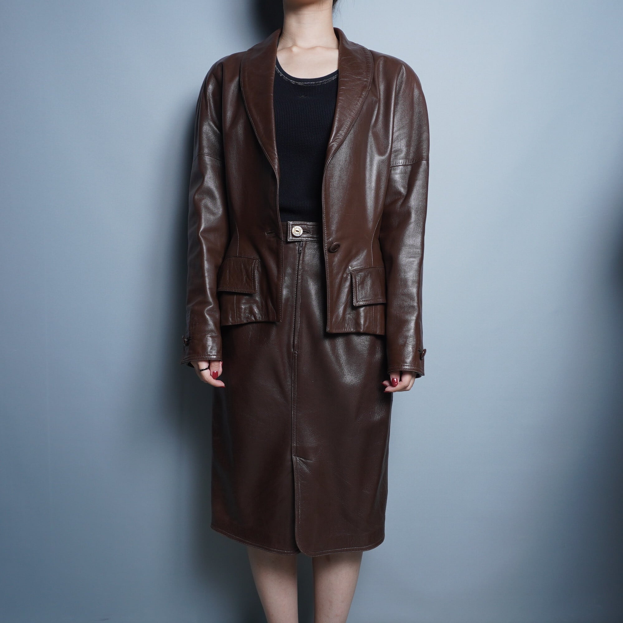 LOEWE】ロエベ レザーセットアップ brown | ブランド古着屋 Jesus