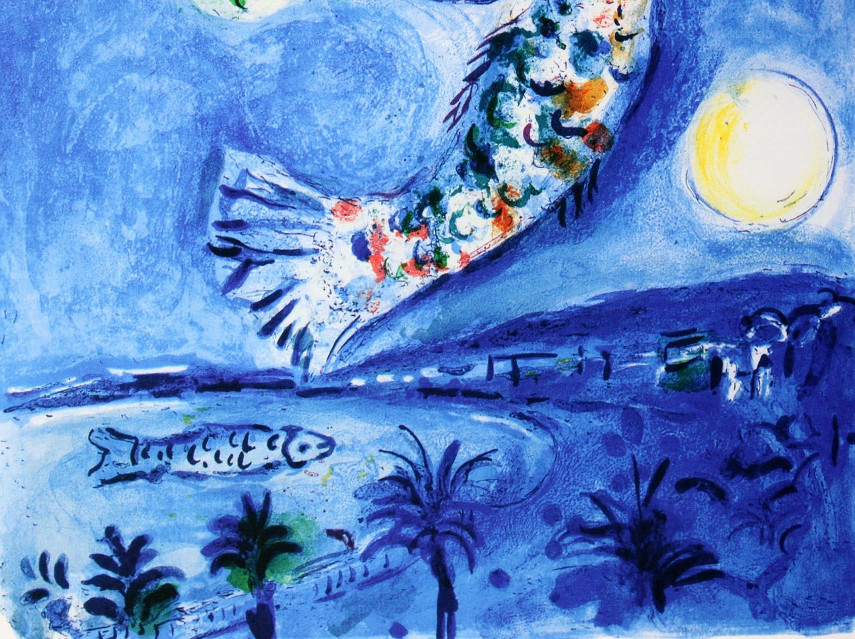 マルク シャガール絵画「天使の湾」額縁4色選択可能 作品証明書 展示用