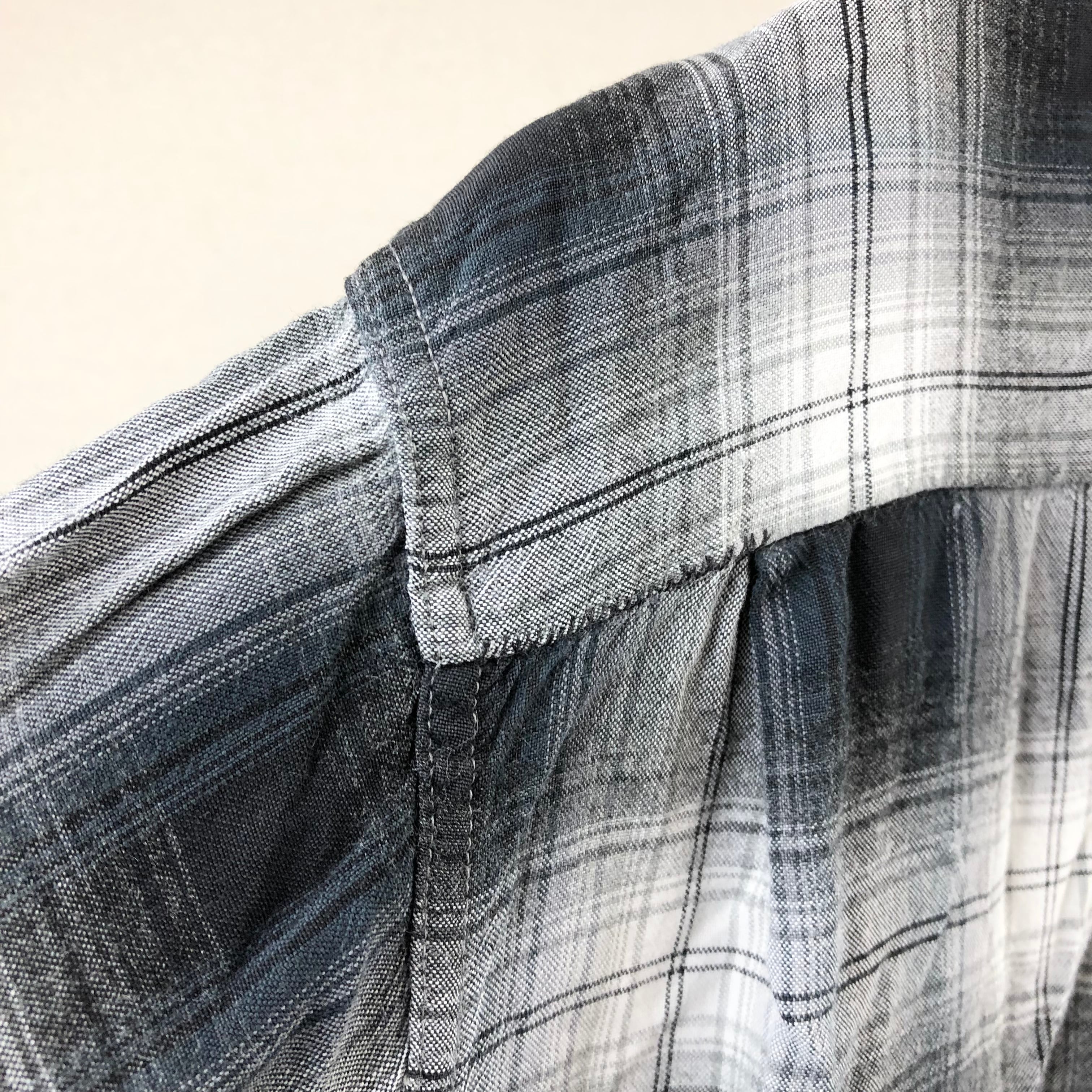 60s vintage BRENT 』 レーヨン オンブレ シャドーチェック シャツ L