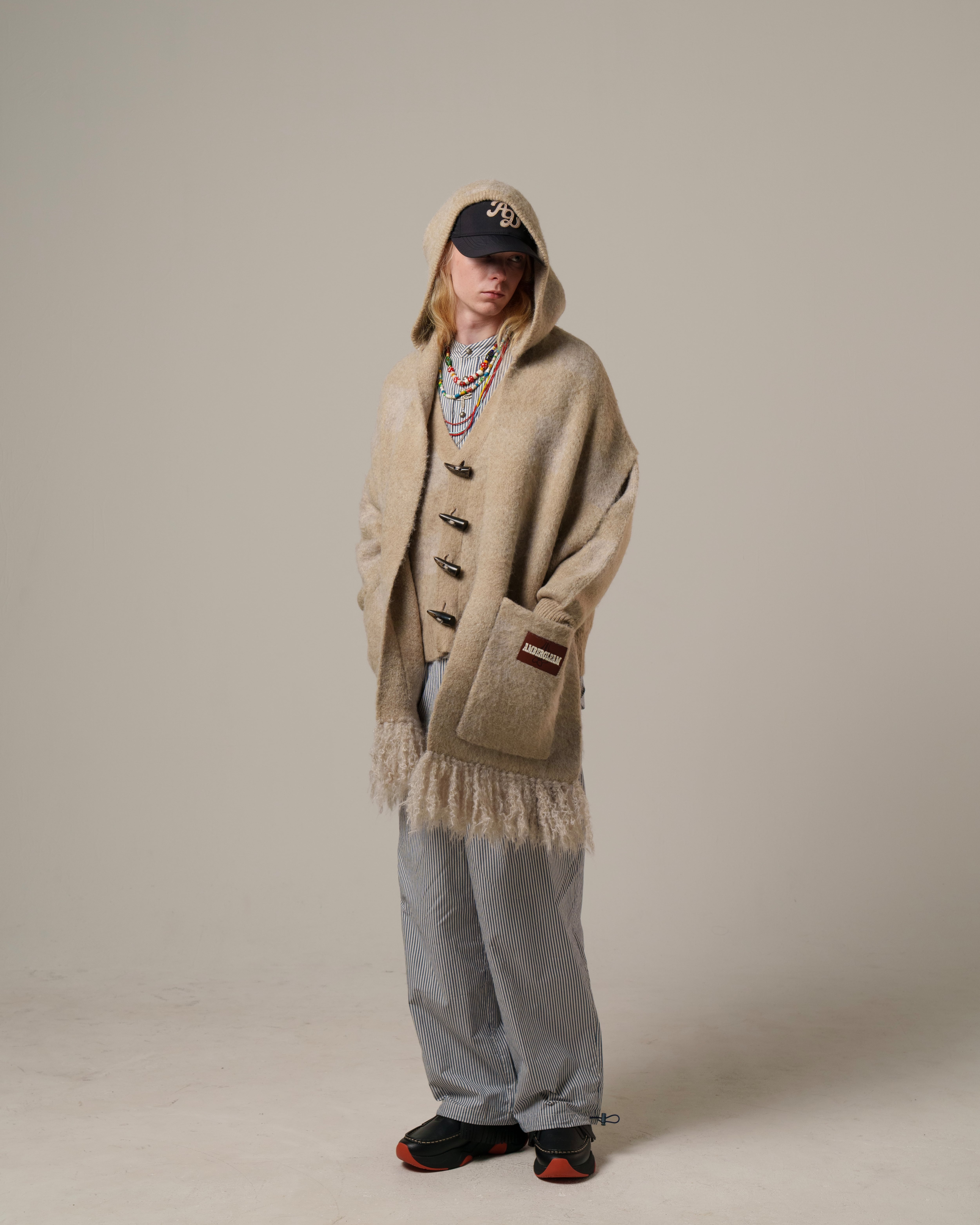 BIG size】Moist Touch Knit Cardigan / Natural | AMBERGLEAM