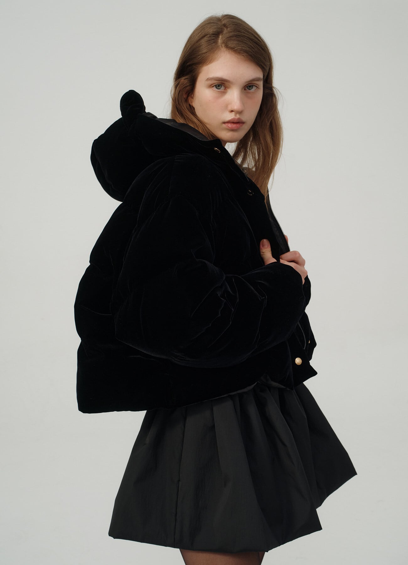 The Barnnet] Little Black Velvet Goose Puffer Jacket 正規品 韓国
