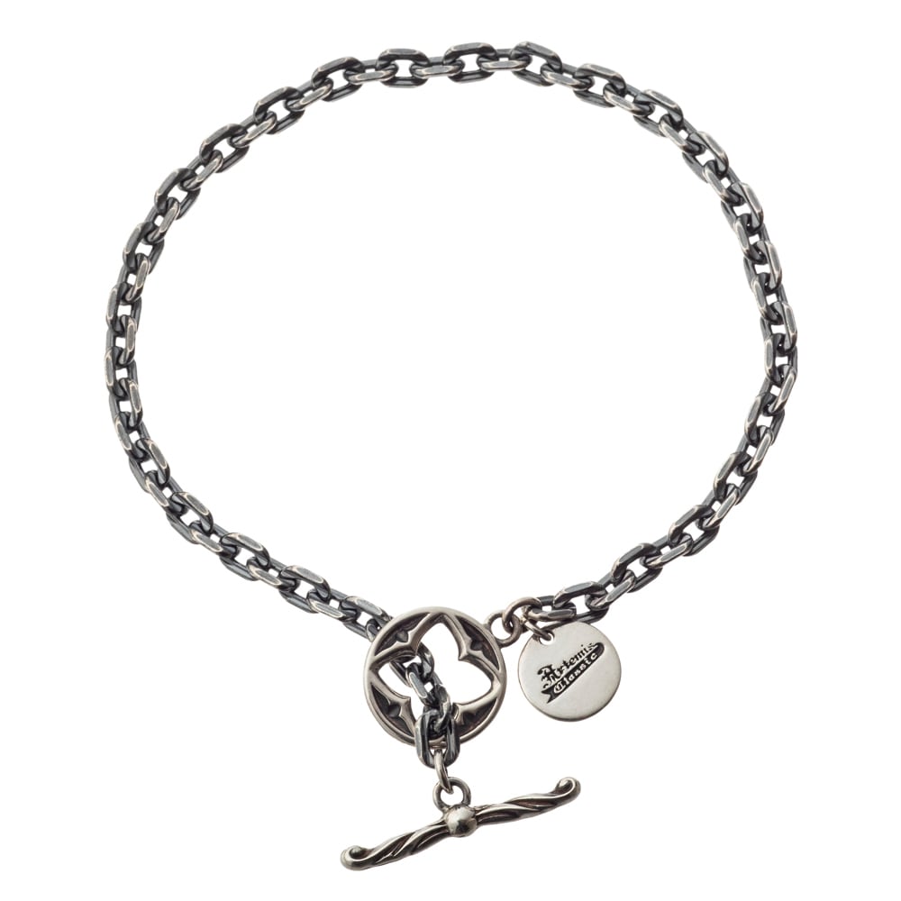 シルバーチェーンTバーブレスレット01 ACB0116 Silver chain T-bar