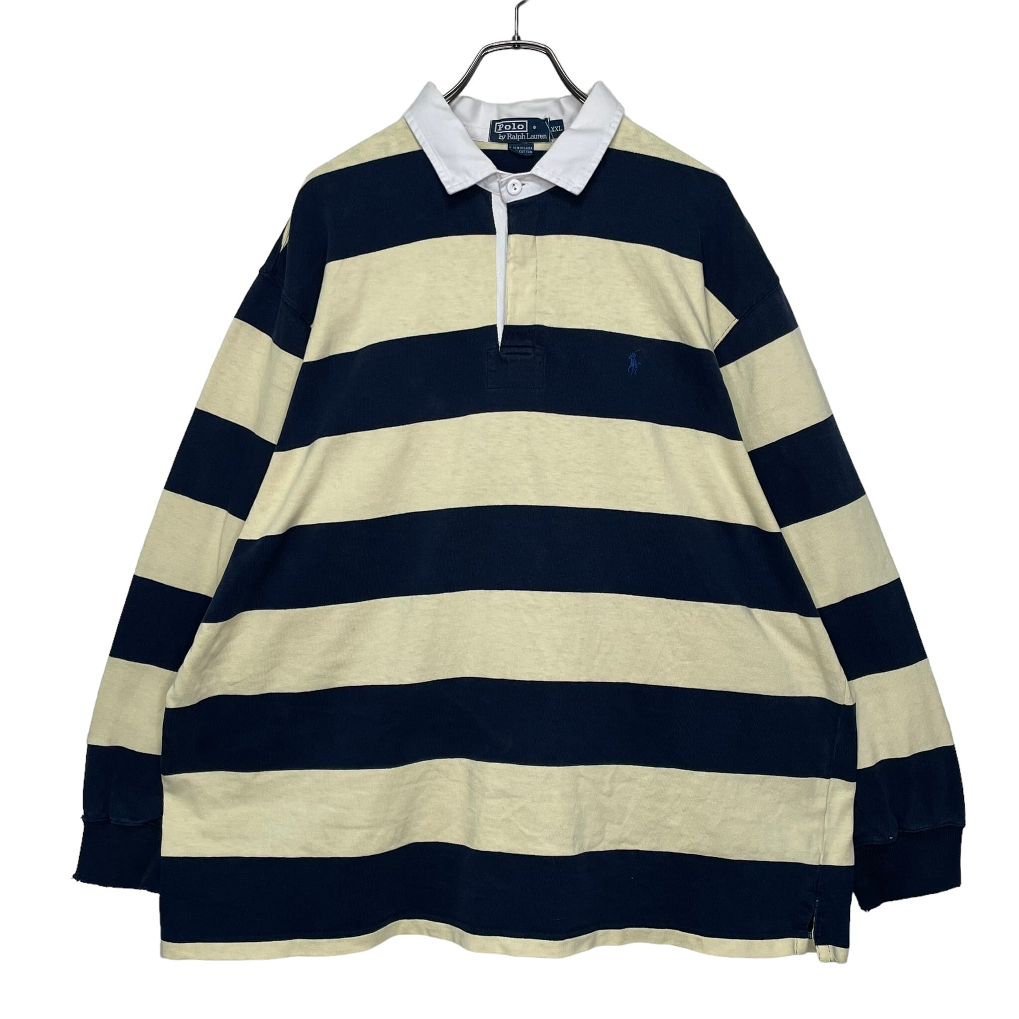 POLO by RALPH LAUREN ラガーシャツ 2XL 刺繍 ボーダー | 古着屋OLDGREEN