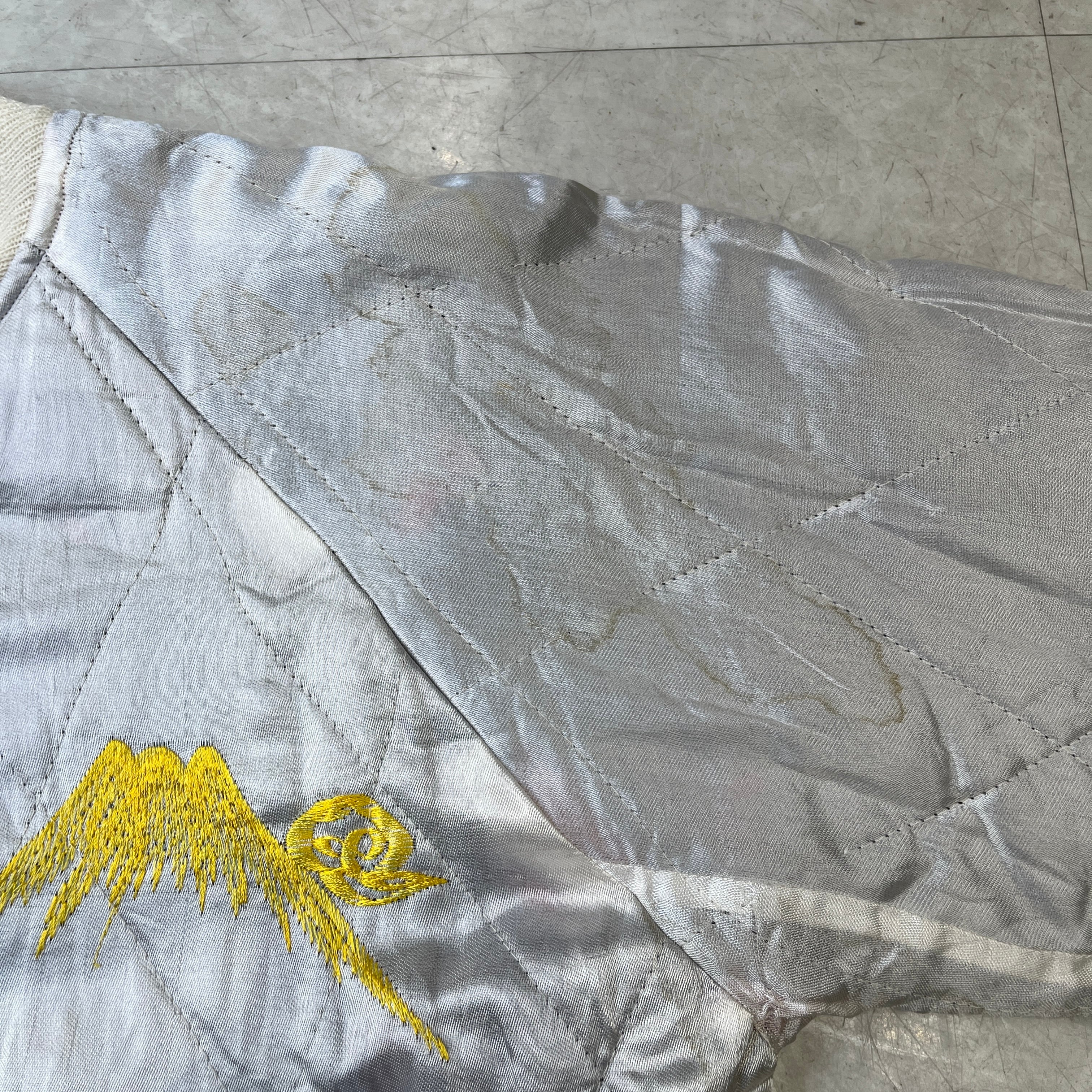 50s Japan Souvenir Jacket 50年代 スカジャン 別珍 ベロア 赤 鷹 虎 L