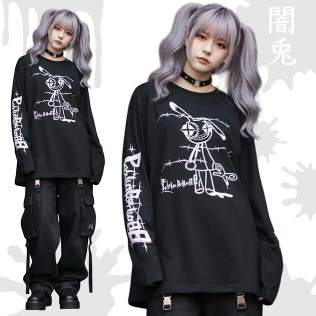地雷 地雷系 ロングTシャツ サブカル地雷 めんへら 闇 病みかわいい