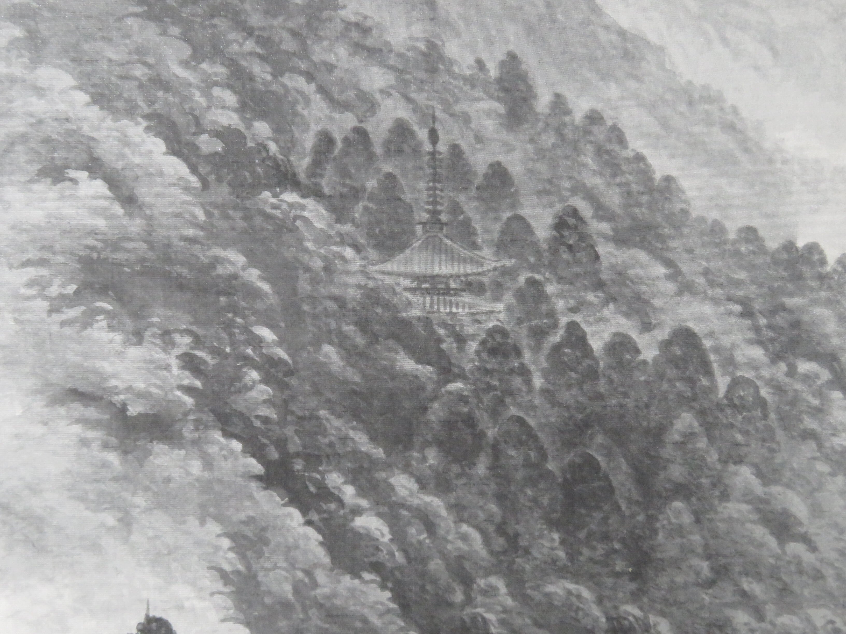 掛軸 南義信 水墨山水 大和路 共箱 尺五立 現代作家掛軸 JY1048