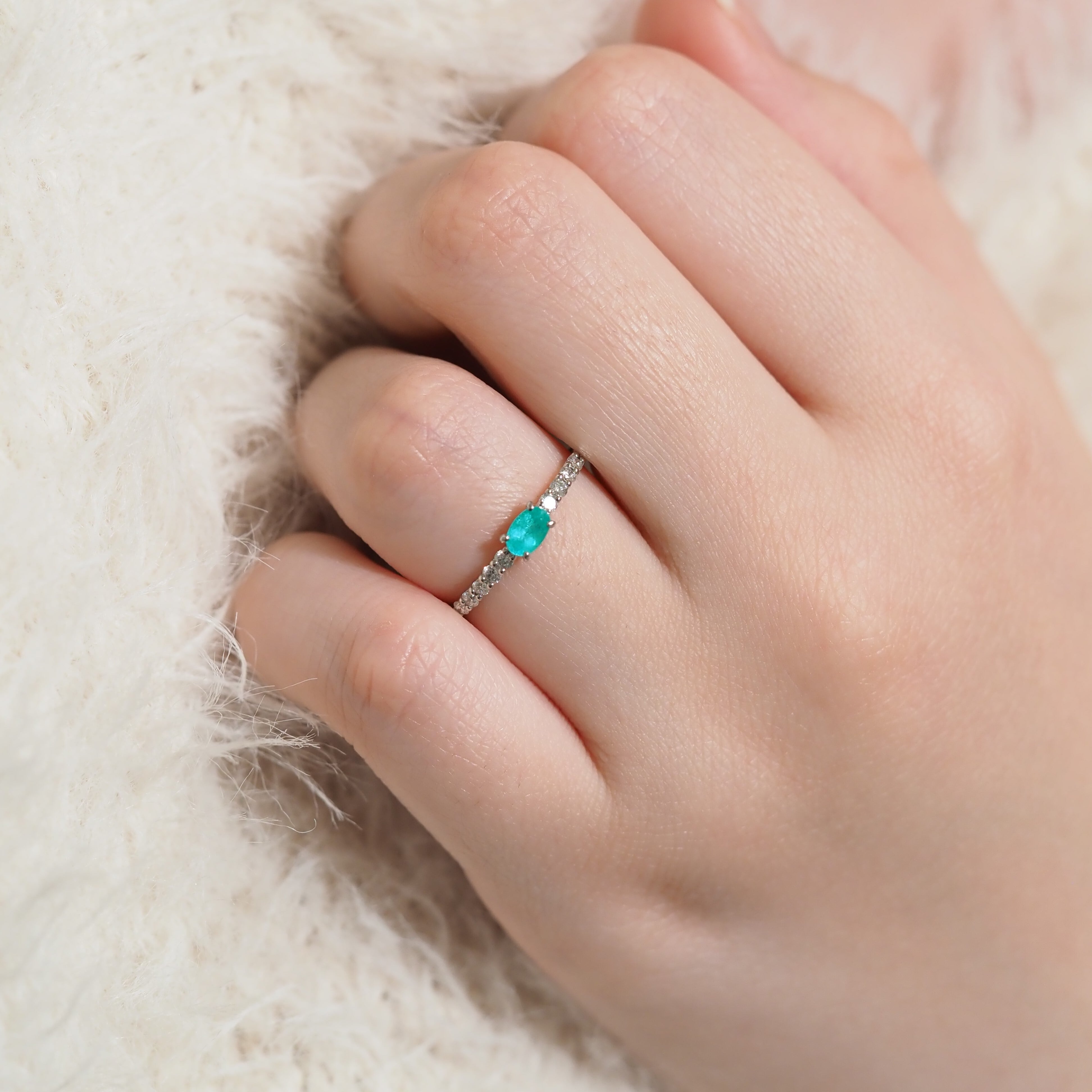 パライバトルマリン ブラジル産 リング 0.20ct D0.15ct pt900 CGL産地