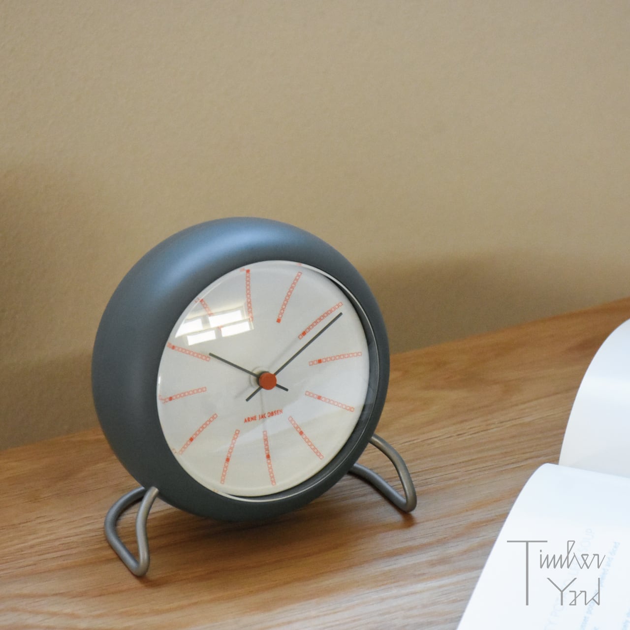 Table Clock / BANKERS / Grey / Φ110mm / アラーム / スヌーズ / LED