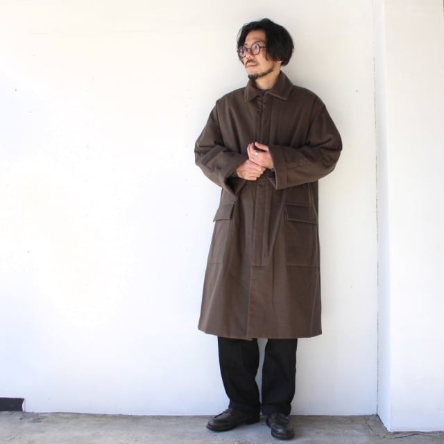 THE HINOKI メンズ 中綿バルマカーンコート OG Cotton wool linen