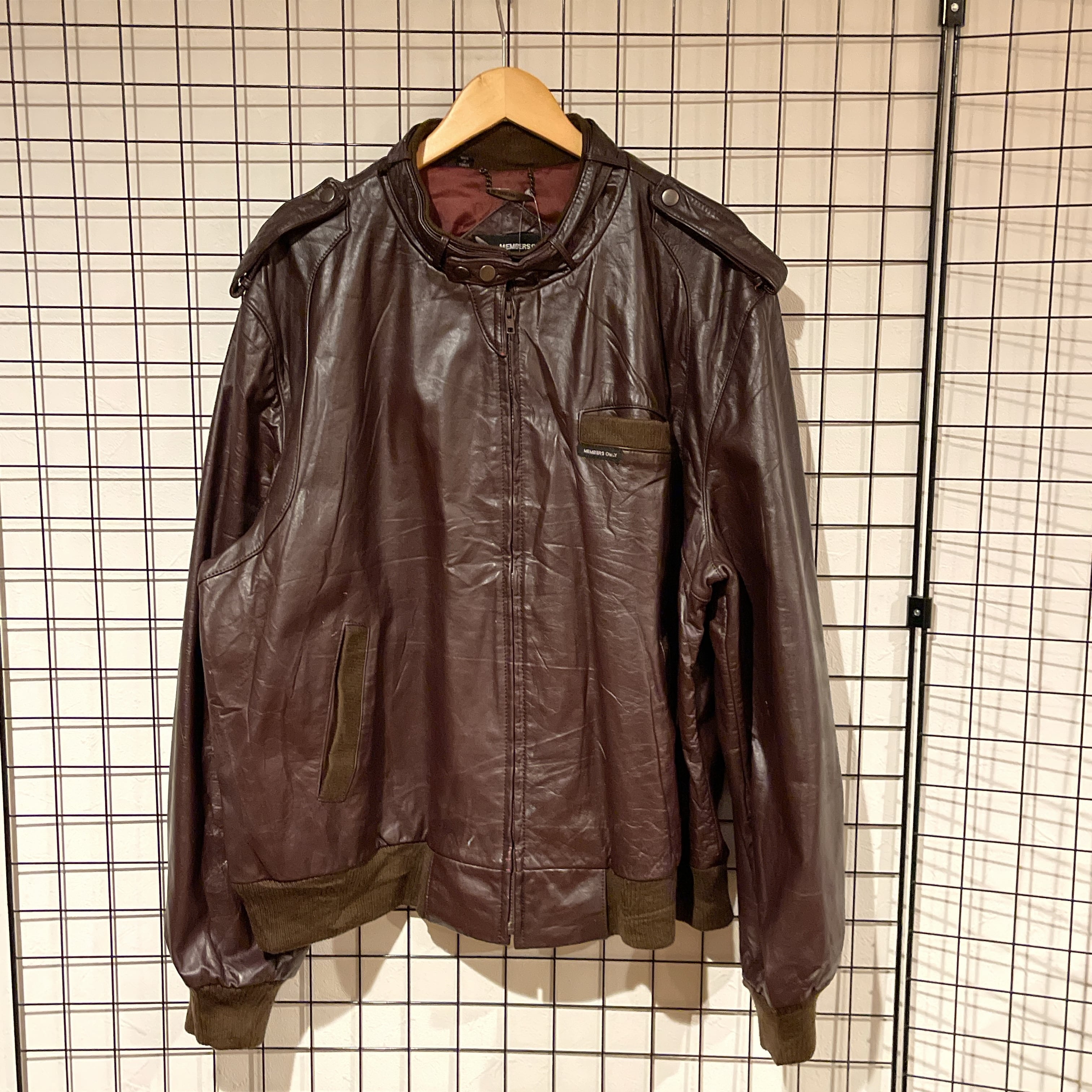 90s MEMBERS ONLY レザー シングルライダースジャケット C769 リアル